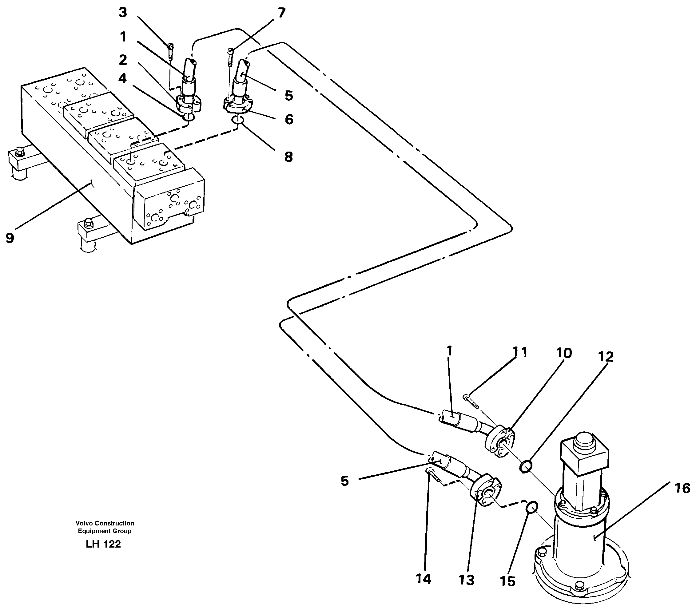 Схема запчастей Volvo EW230B - 29728 Hydraulic system Transport EW230B SER NO 1736-