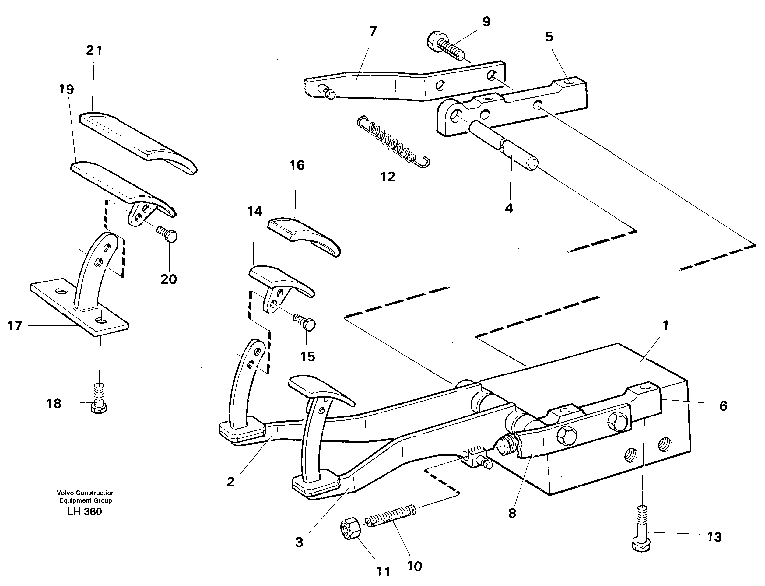 Схема запчастей Volvo EW230B - 38974 Pedal valve with foot rest EW230B SER NO 1736-