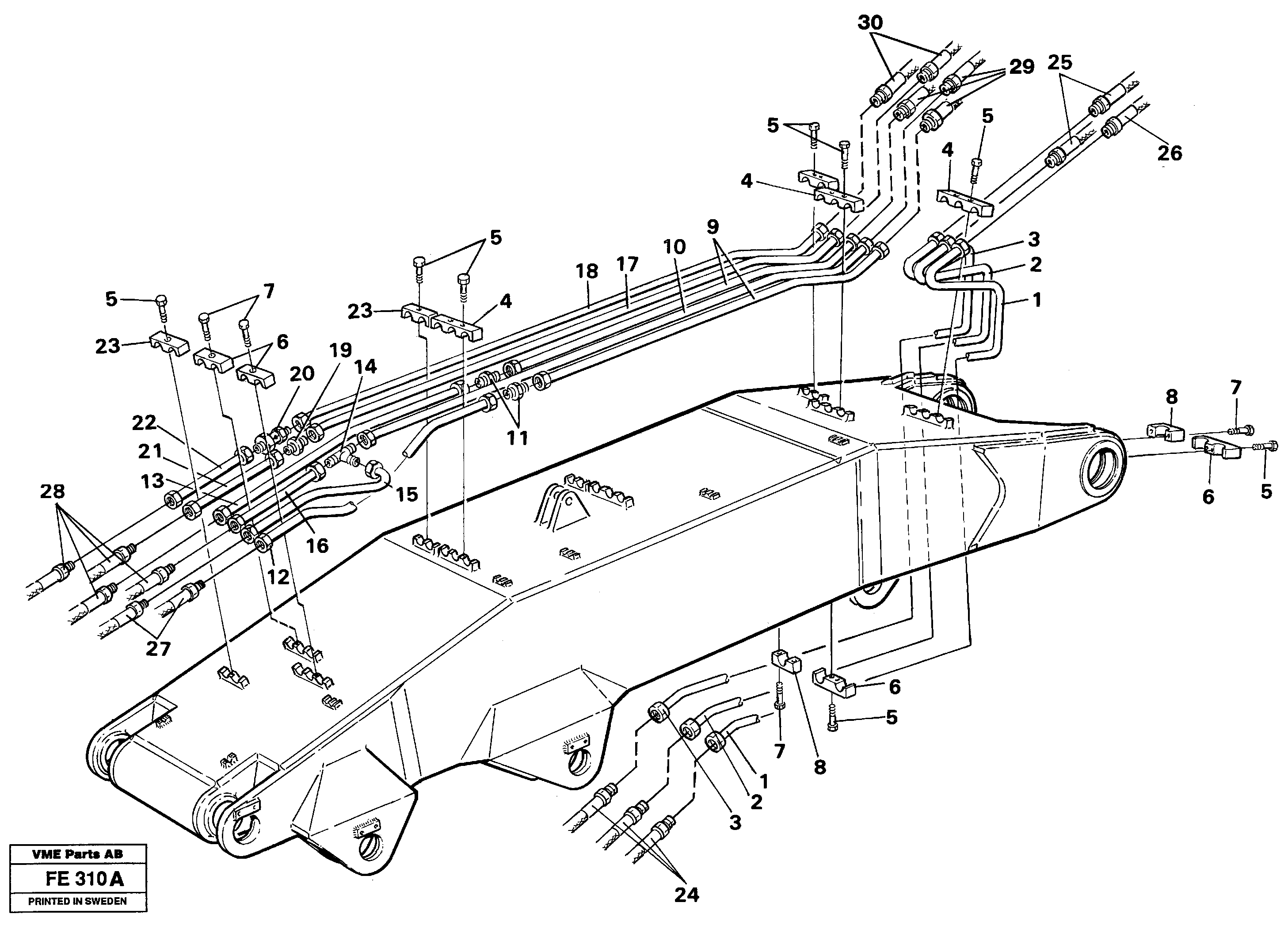 Схема запчастей Volvo EC620 - 36144 Hydraulic system, boom, front shovel equipment EC620 ?KERMAN ?KERMAN EC620 SER NO - 445