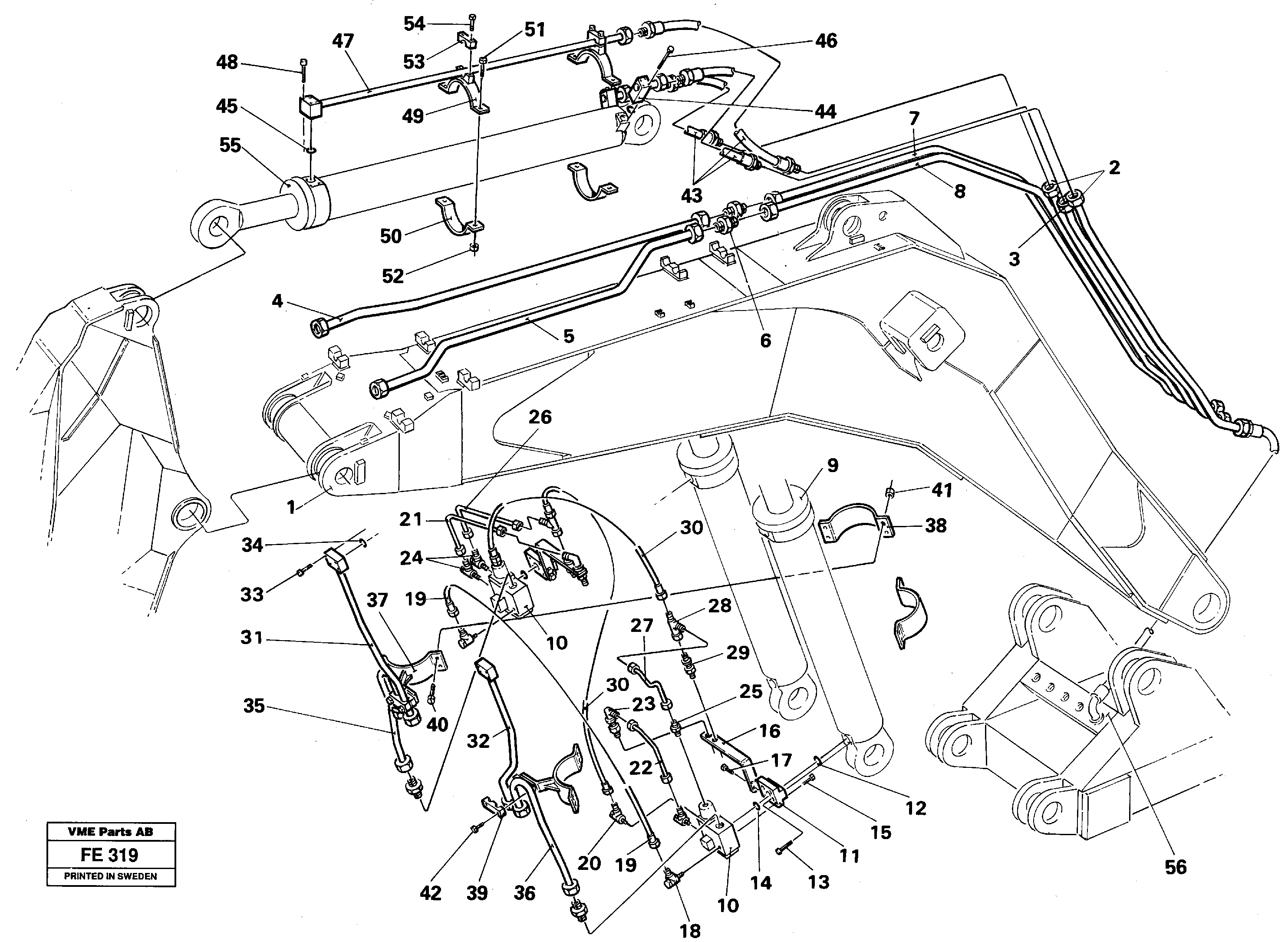 Схема запчастей Volvo EC620 - 36146 Hydraulic system, backhoeboom, Mass Excavation EC620 ?KERMAN ?KERMAN EC620 SER NO - 445