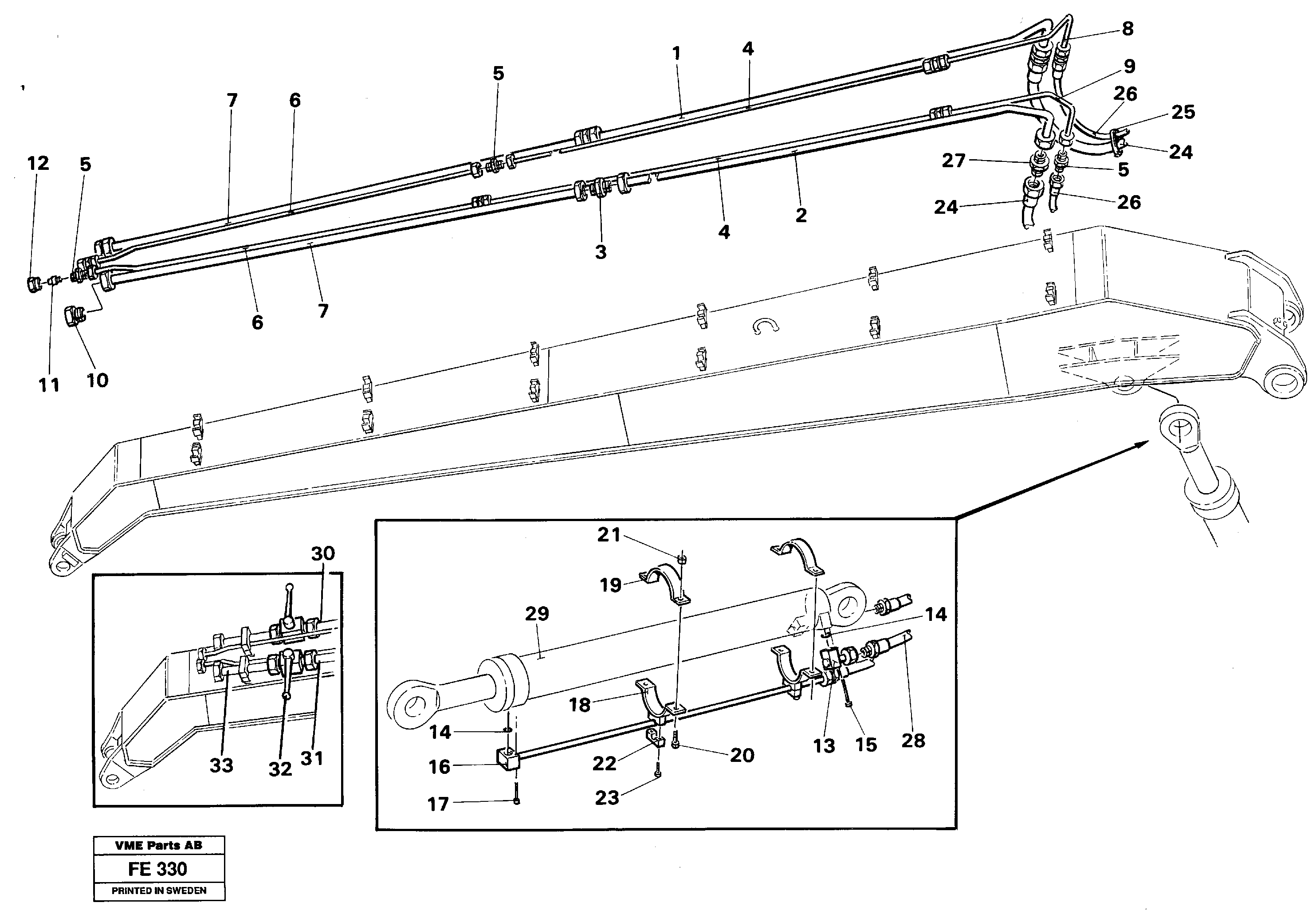 Схема запчастей Volvo EC620 - 36149 Hydraulic system, dipper arm, handling equipment EC620 ?KERMAN ?KERMAN EC620 SER NO - 445