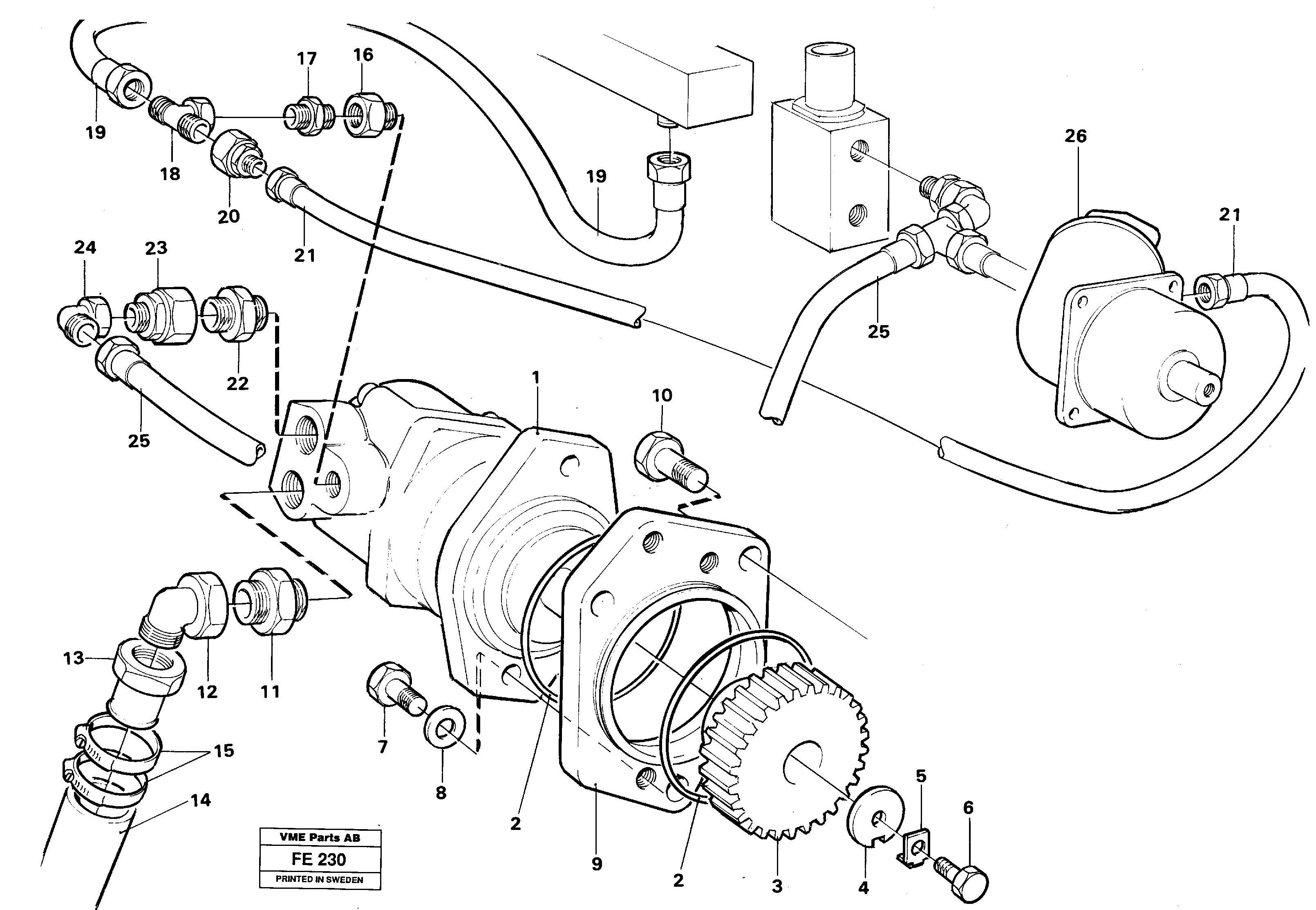 Схема запчастей Volvo EC620 - 83325 Hydraulic pump, assembly Oil cooler EC620 ?KERMAN ?KERMAN EC620 SER NO - 445