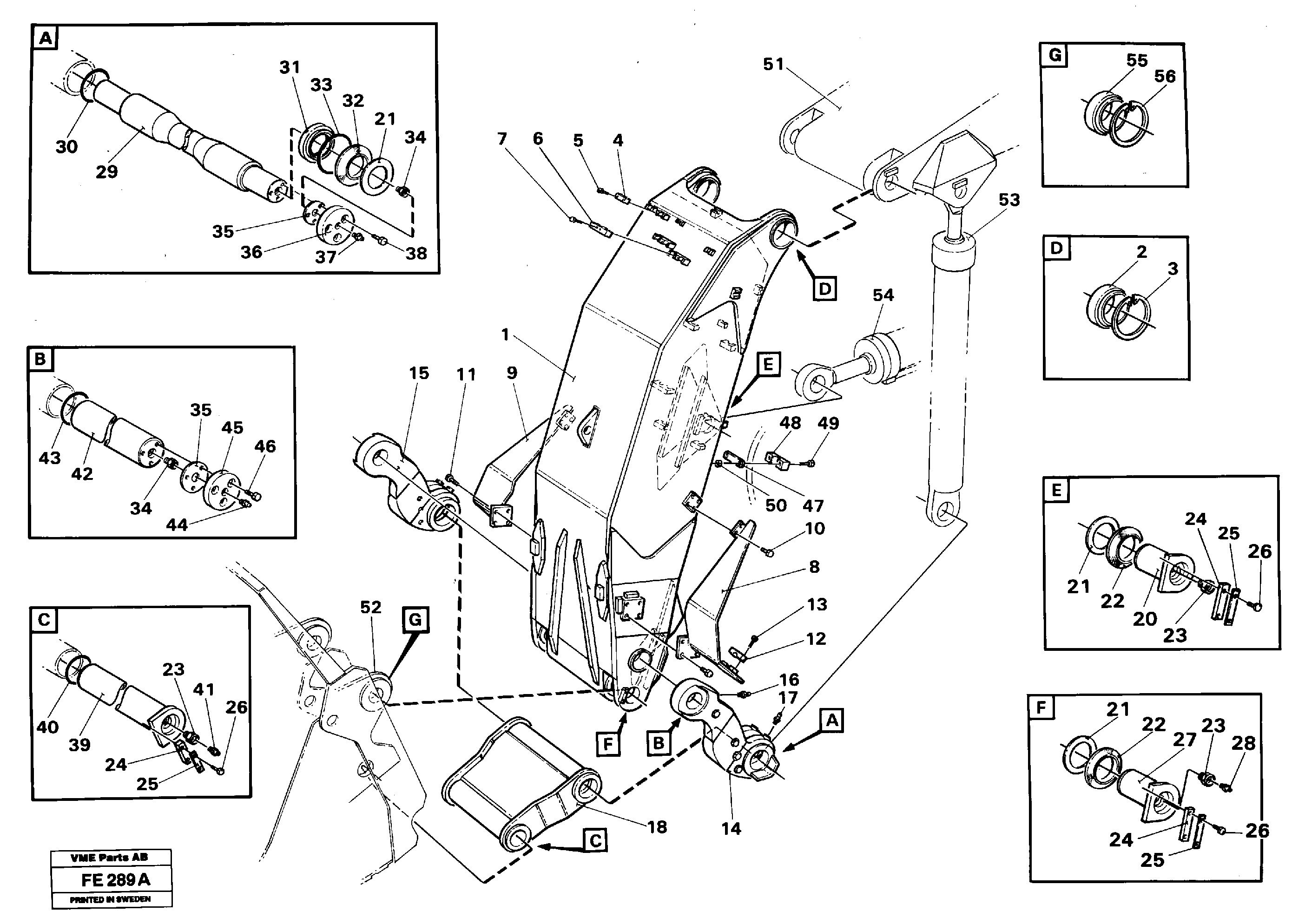 Схема запчастей Volvo EC620 - 104401 Dipper arm for face shovel equipment incl connections EC620 ?KERMAN ?KERMAN EC620 SER NO - 445