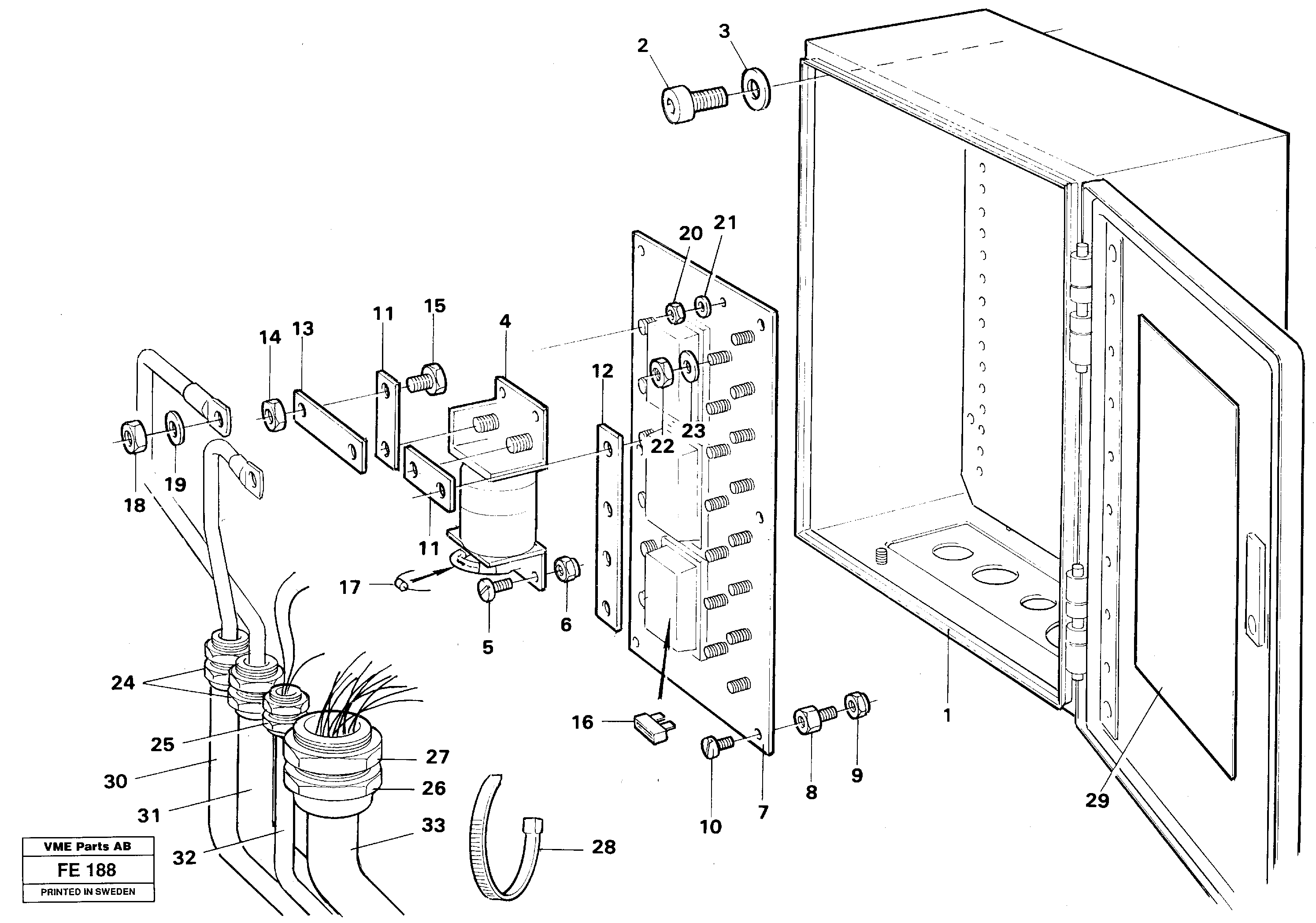 Схема запчастей Volvo EC620 - 27038 Main fuse box EC620 ?KERMAN ?KERMAN EC620 SER NO - 445