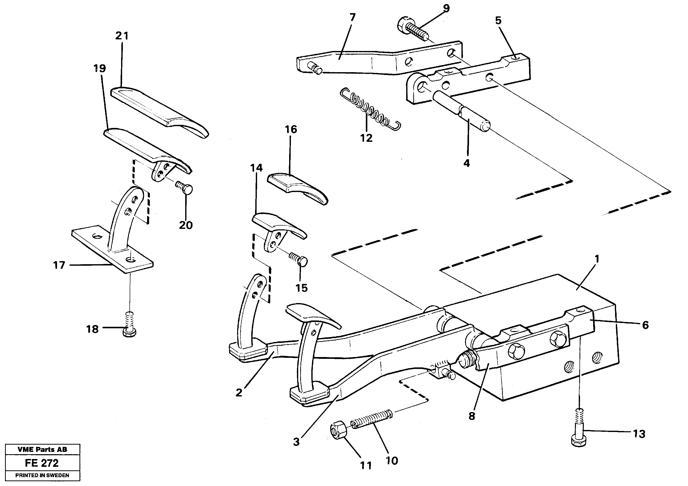 Схема запчастей Volvo EC620 - 34315 Pedal valve with foot rest EC620 ?KERMAN ?KERMAN EC620 SER NO - 445