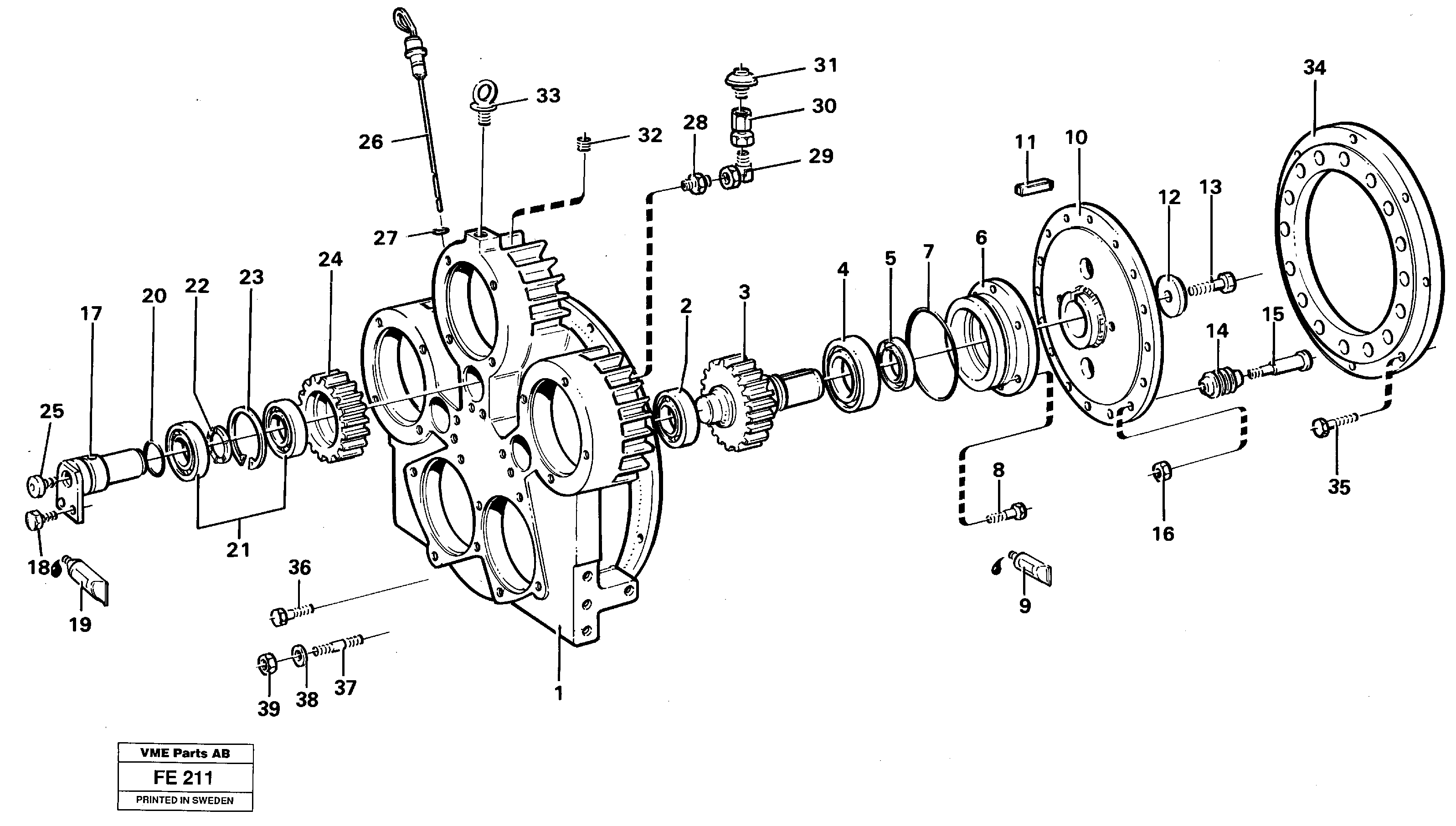 Схема запчастей Volvo EC620 - 34316 Assembly pump gear box EC620 ?KERMAN ?KERMAN EC620 SER NO - 445