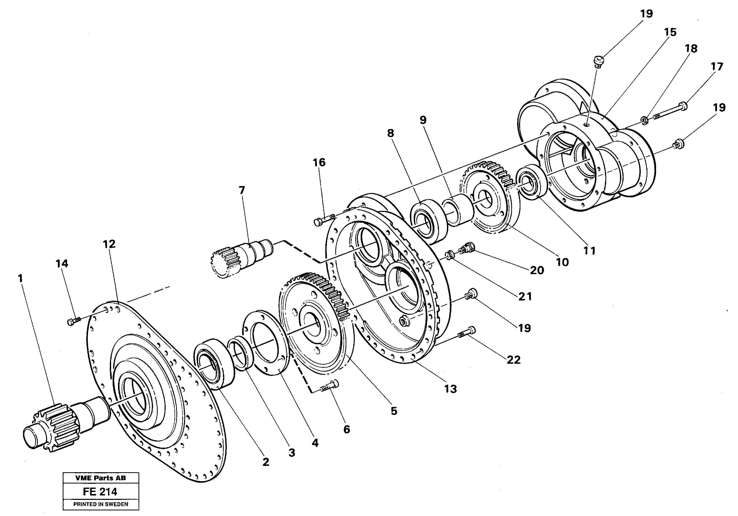 Схема запчастей Volvo EC620 - 52879 Track gear boxes EC620 ?KERMAN ?KERMAN EC620 SER NO - 445