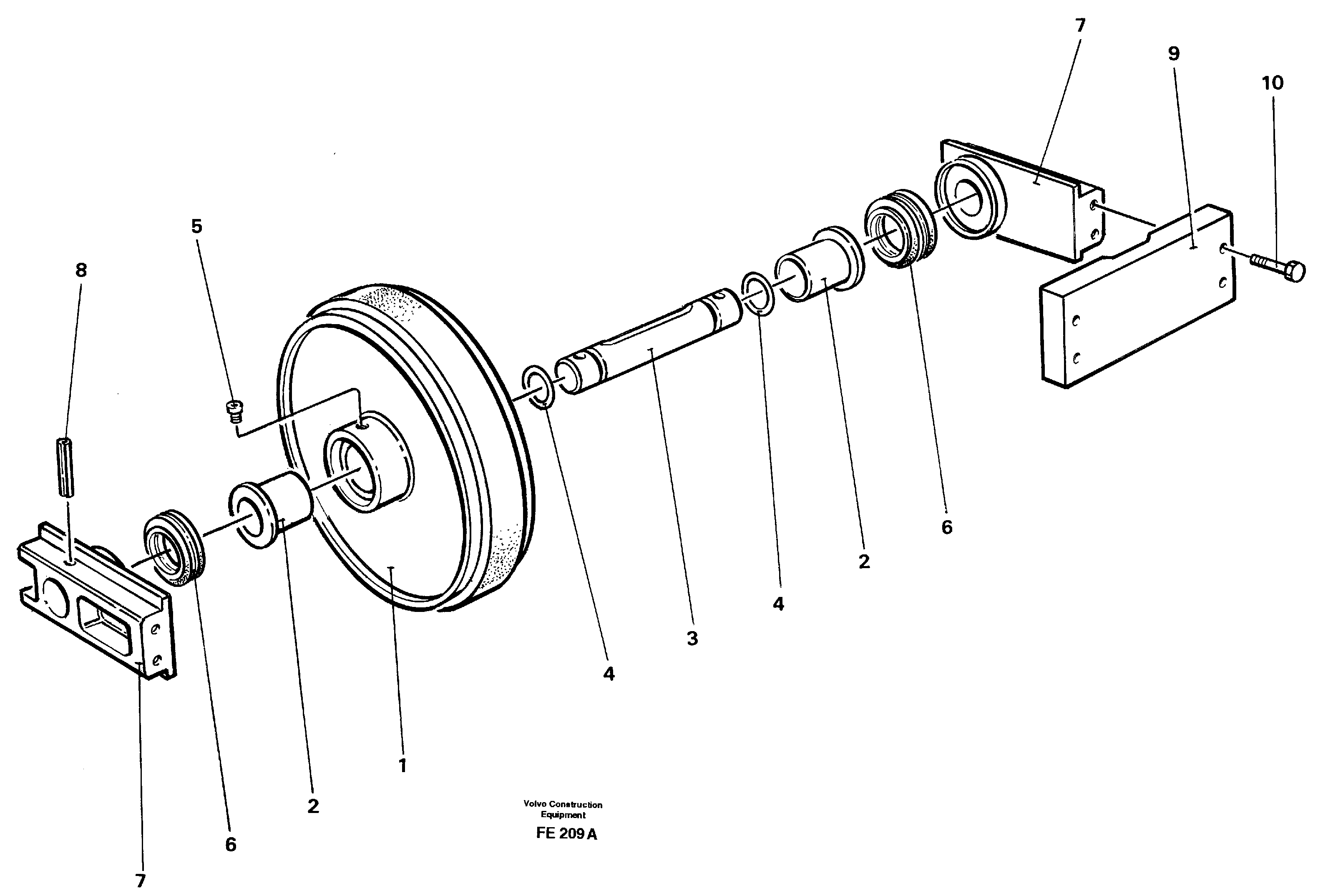 Схема запчастей Volvo EC620 - 41414 Ленивец (Направляющее колесо гусеницы), передний EC620 ?KERMAN ?KERMAN EC620 SER NO - 445