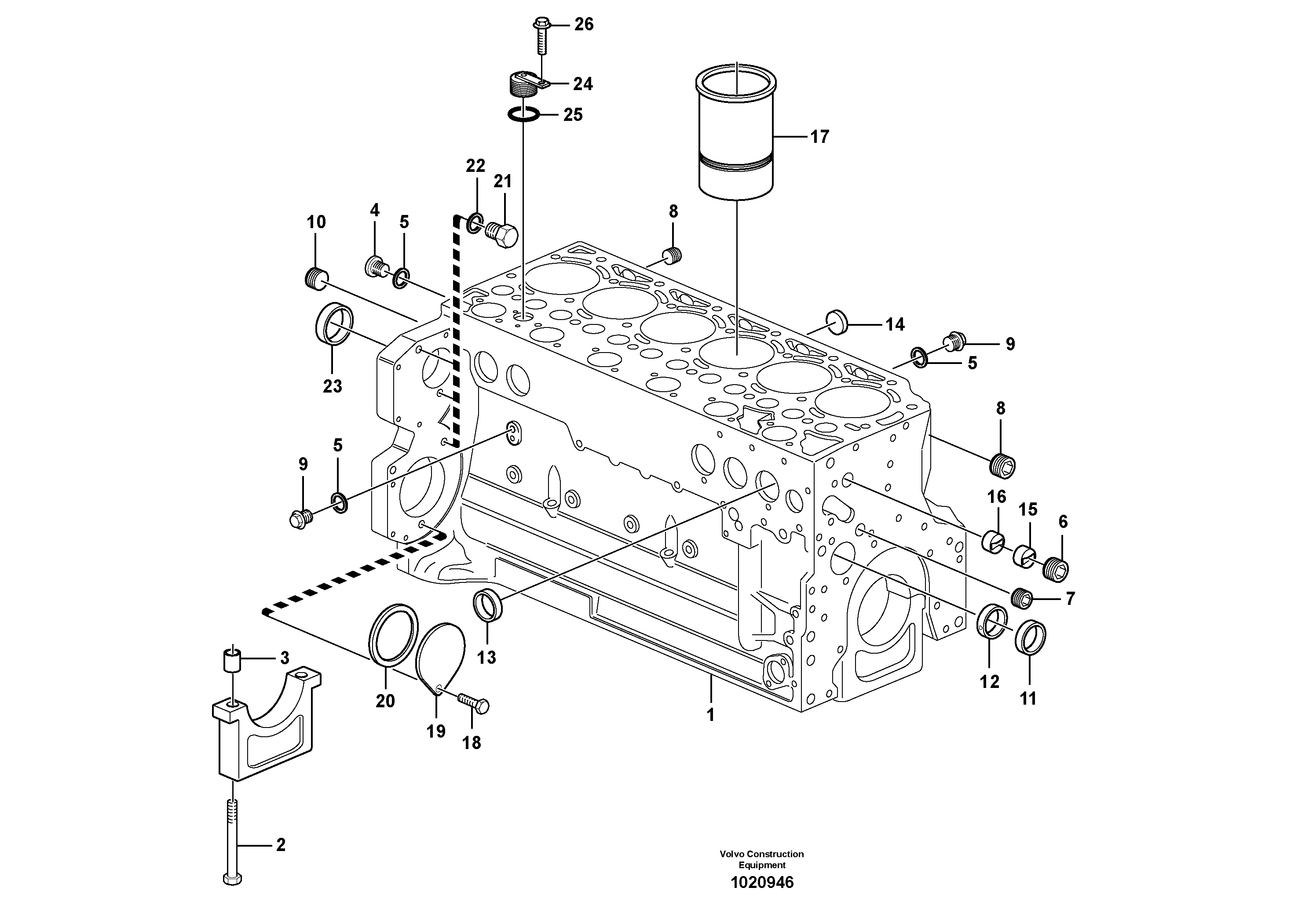 Схема запчастей Volvo EW200B - 58090 Блок цилиндров EW200B