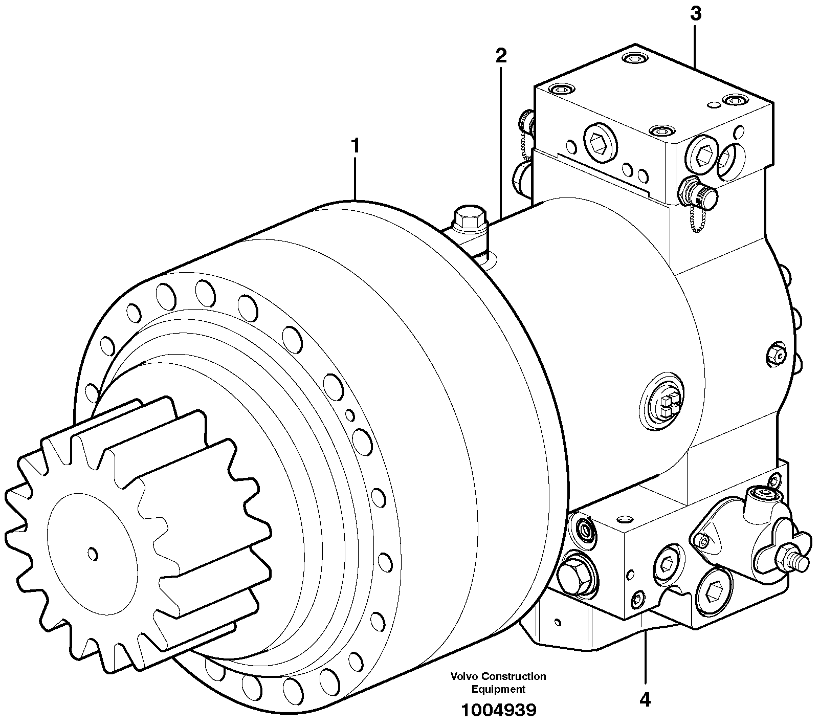 Схема запчастей Volvo EW200B - 102941 Поворотный редуктор (Гидромотор поворота платформы) EW200B