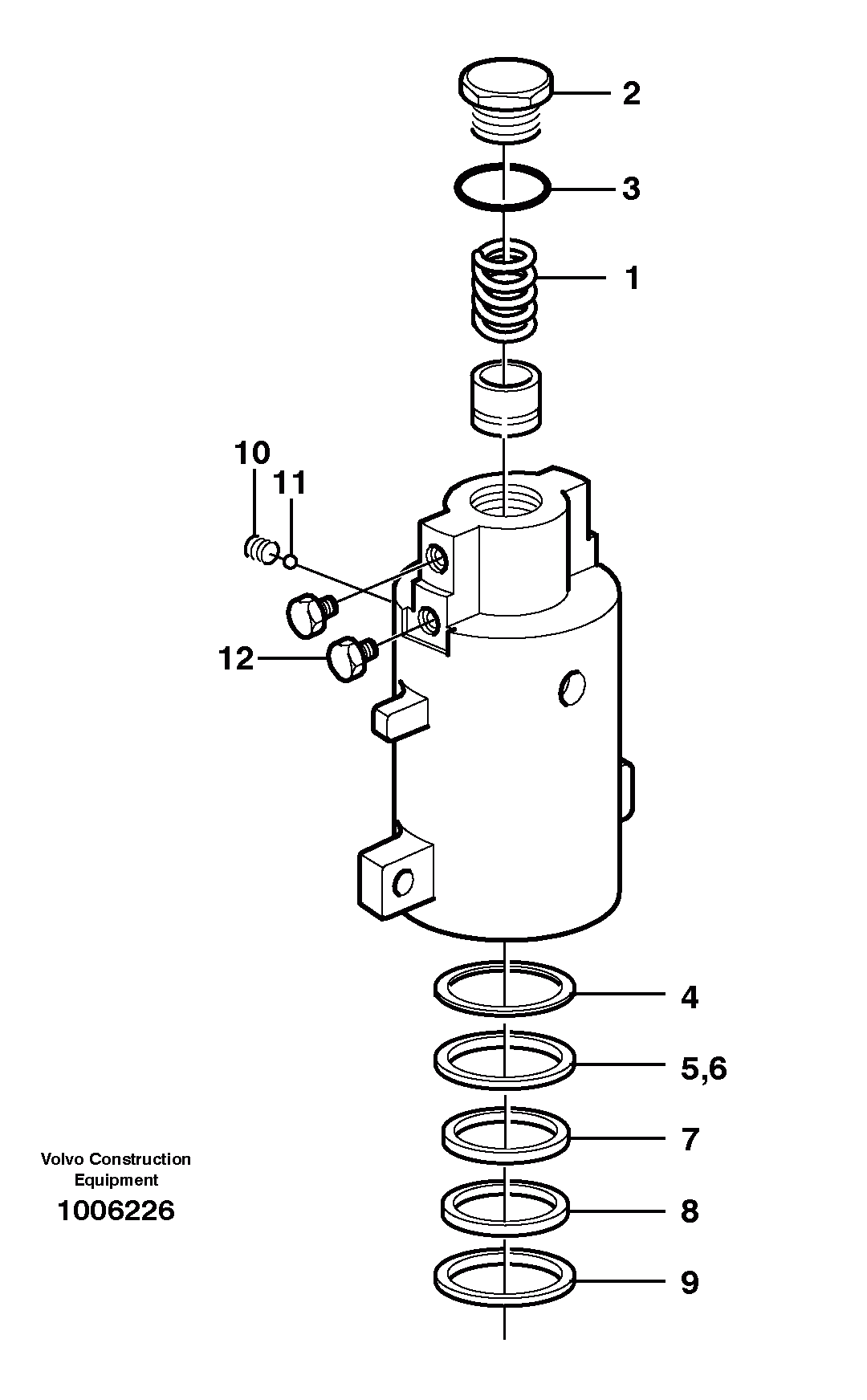 Схема запчастей Volvo EW200B - 7240 Axle locking cylinder EW200B
