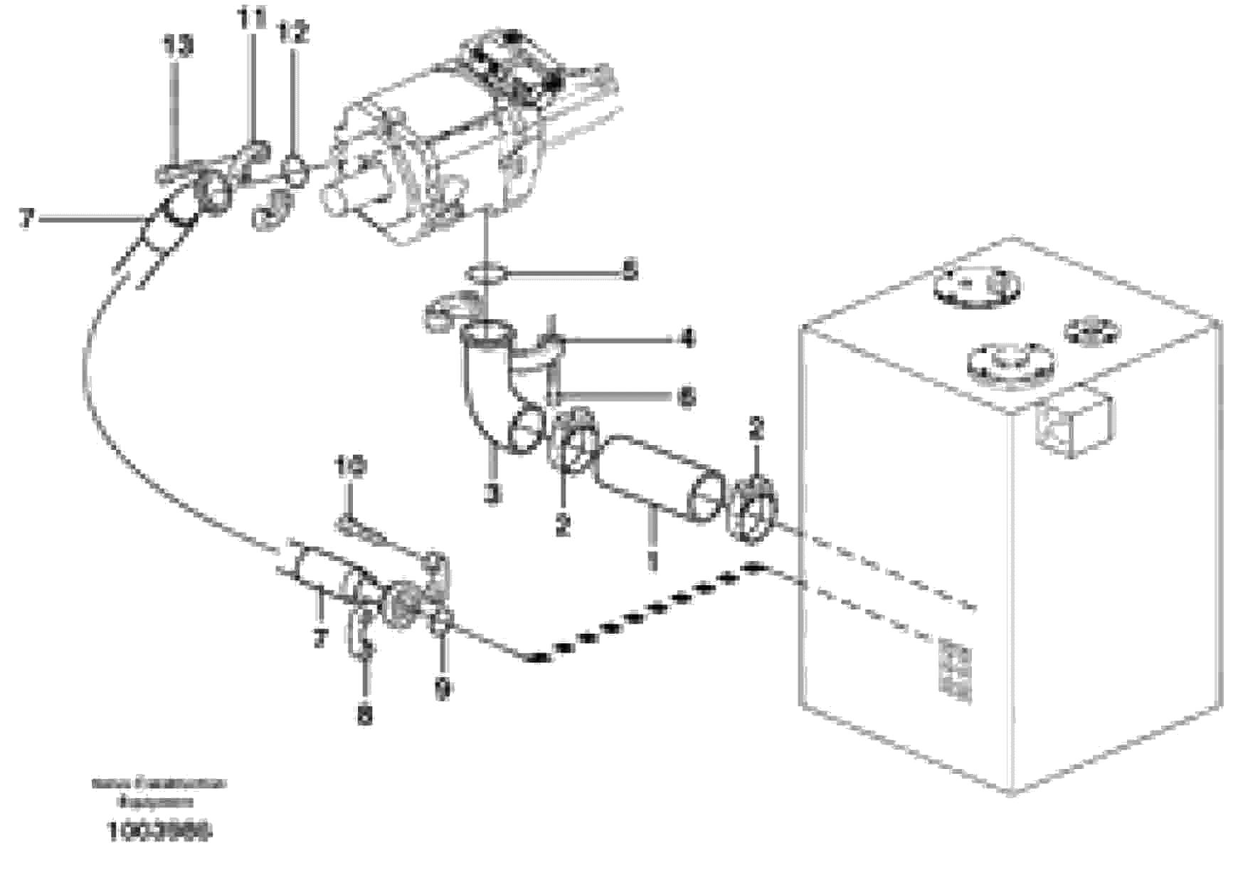 Схема запчастей Volvo EW200B - 7615 Hydraulic system suction lines EW200B