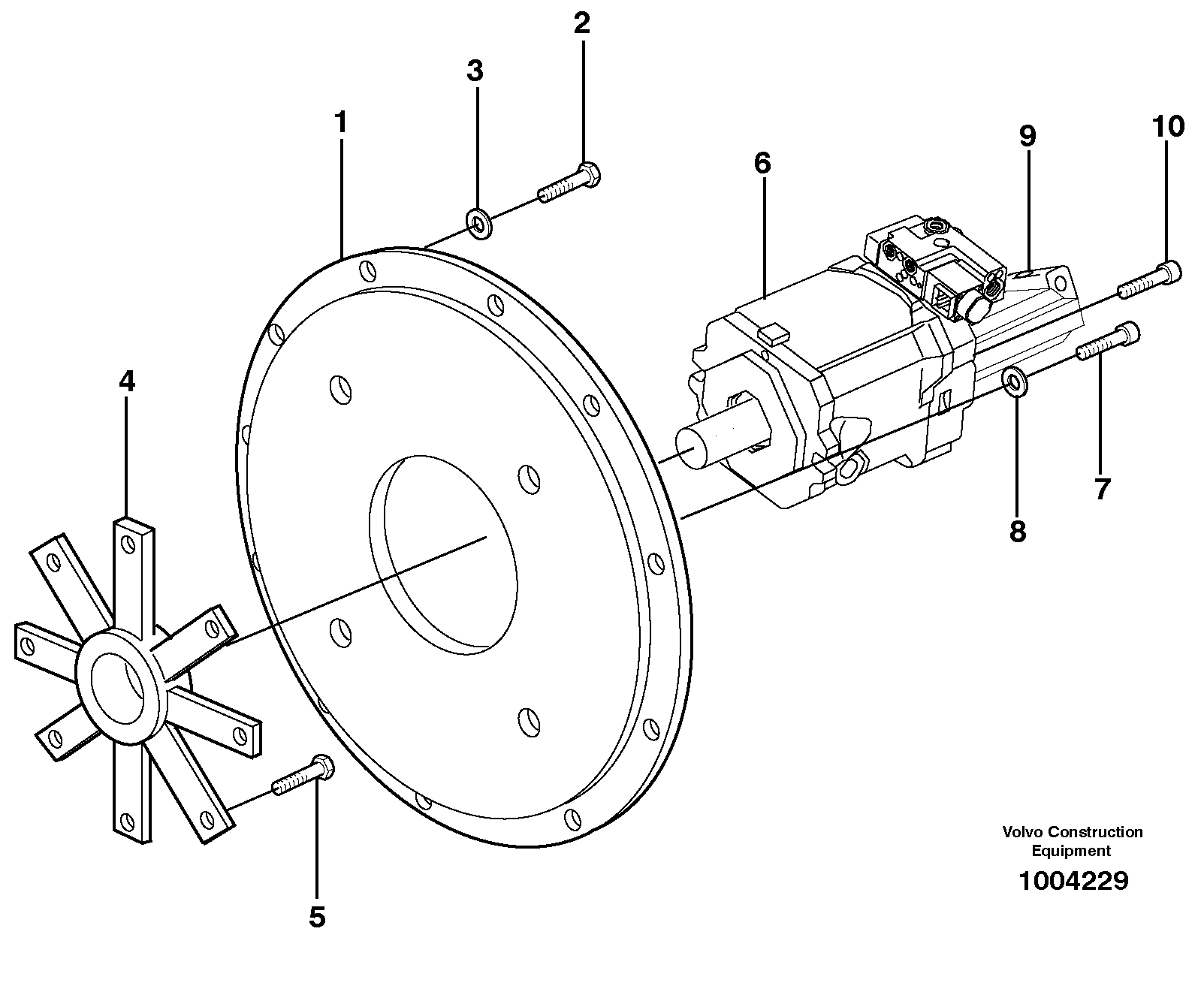 Схема запчастей Volvo EW200B - 13831 Pump installation EW200B