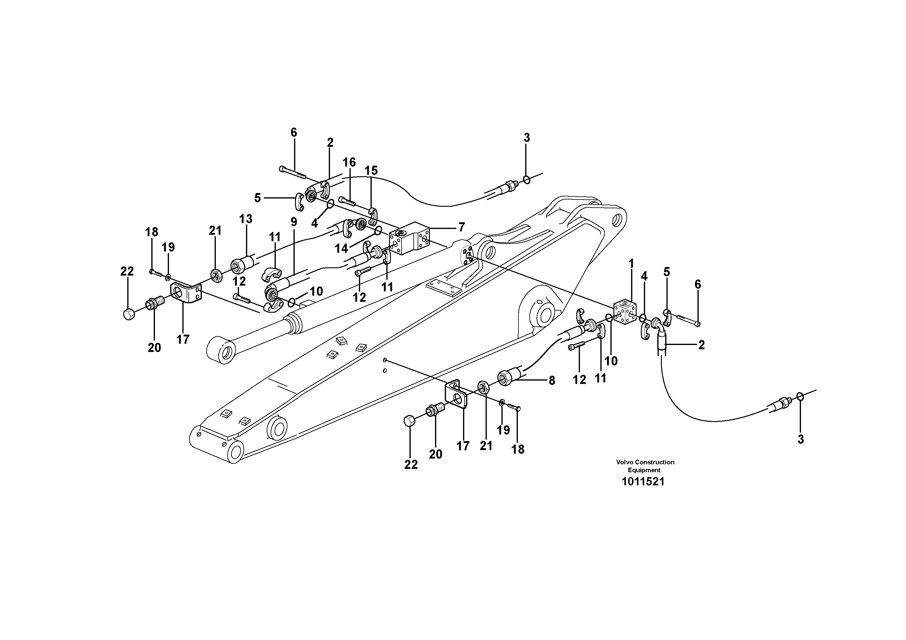 Схема запчастей Volvo EW200B - 8187 Grab equipment, with shutoff cocks, handling dipper EW200B