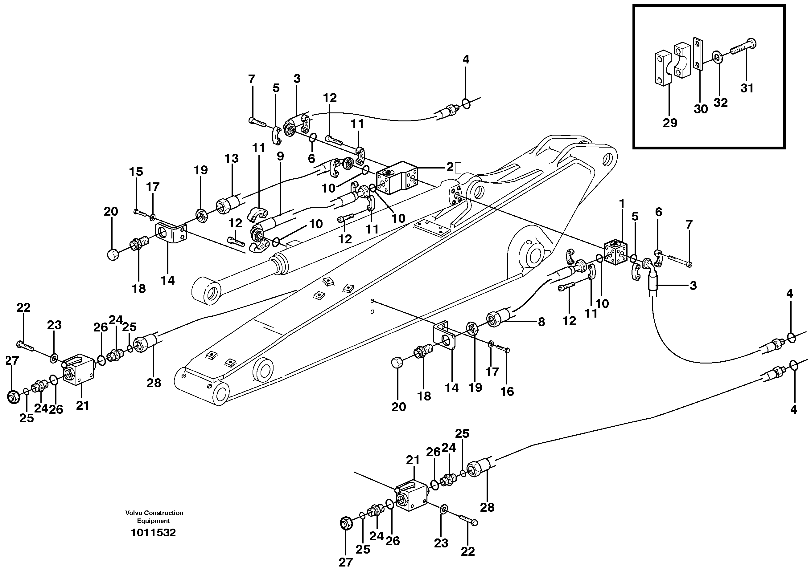 Схема запчастей Volvo EW200B - 8188 Grab equipment, with shutoff valves, X1 EW200B
