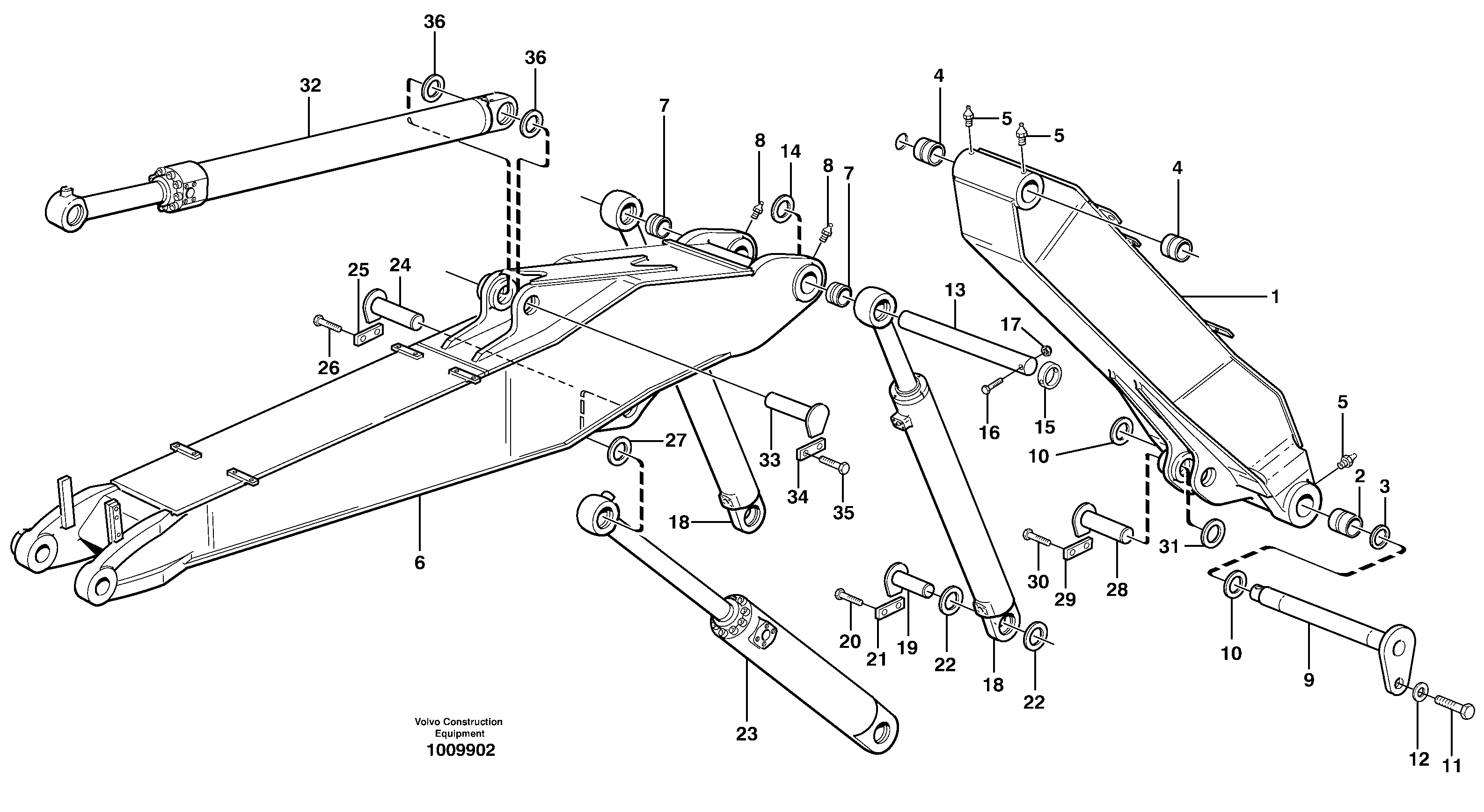 Схема запчастей Volvo EW200B - 79052 Adjustable boom EW200B