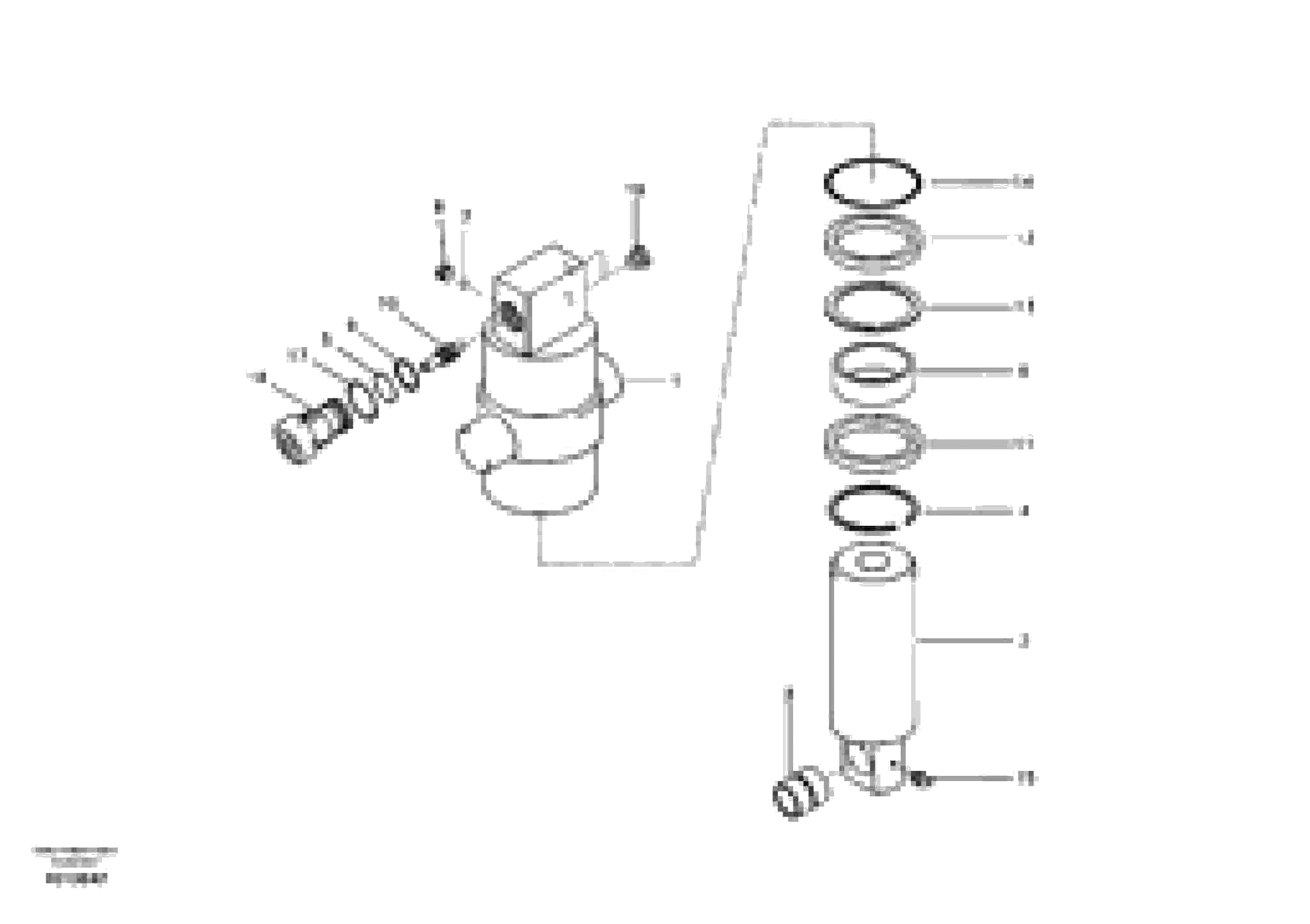 Схема запчастей Volvo EW145B - 93380 Axle locking cylinder EW145B