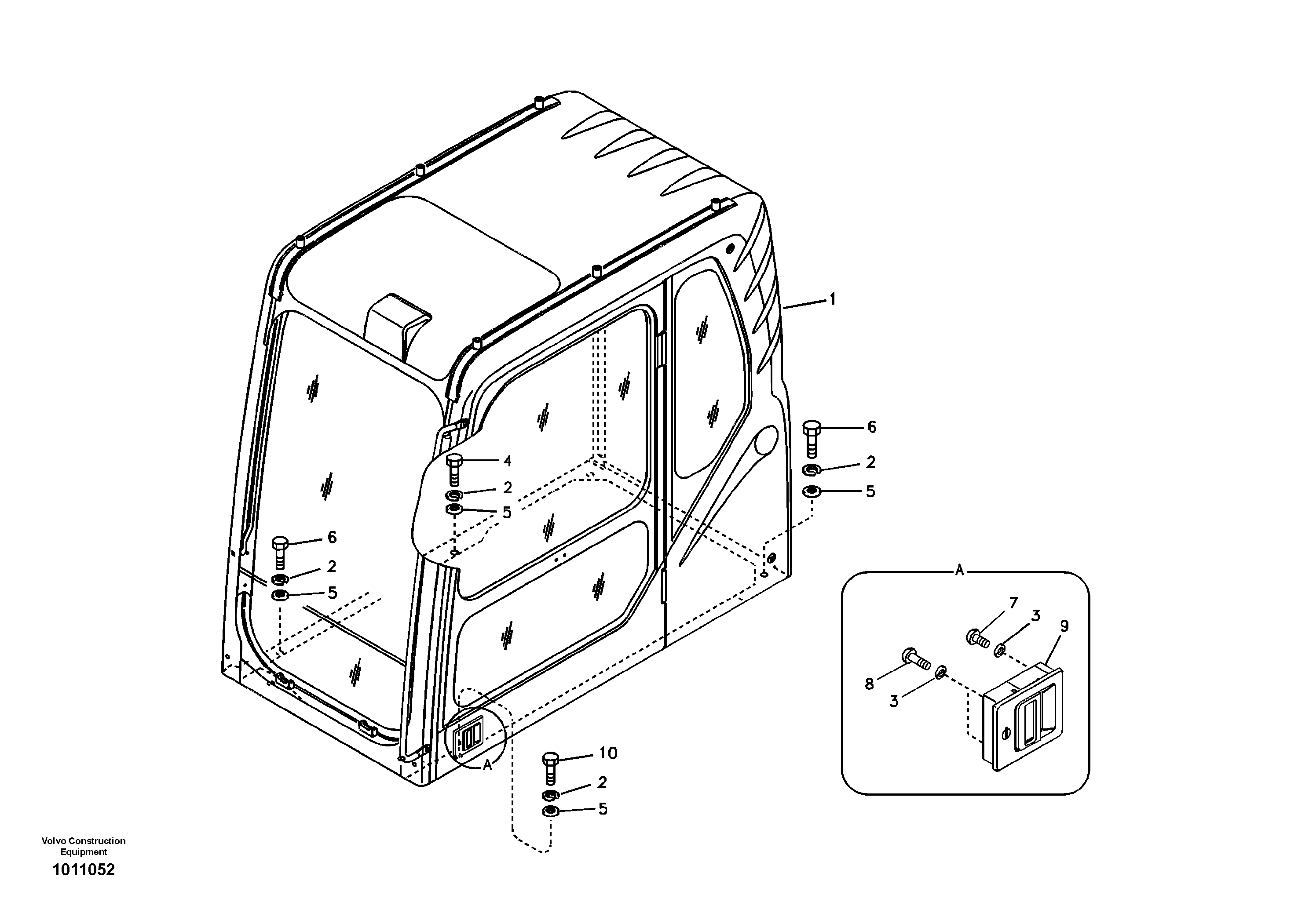 Схема запчастей Volvo EW145B - 19150 Cab mount EW145B
