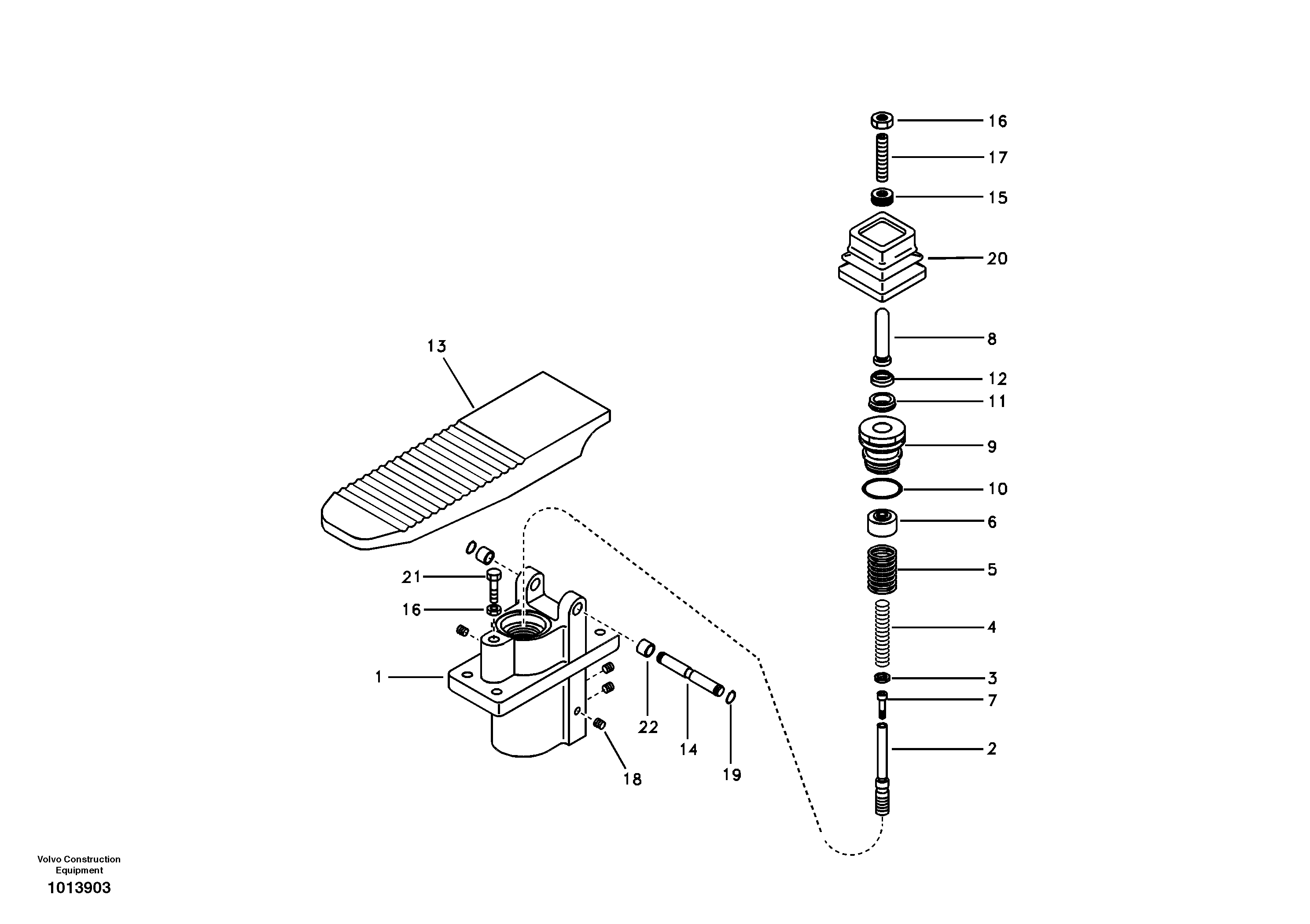Схема запчастей Volvo EW145B - 15691 Remote control valve pedal, travel motor EW145B