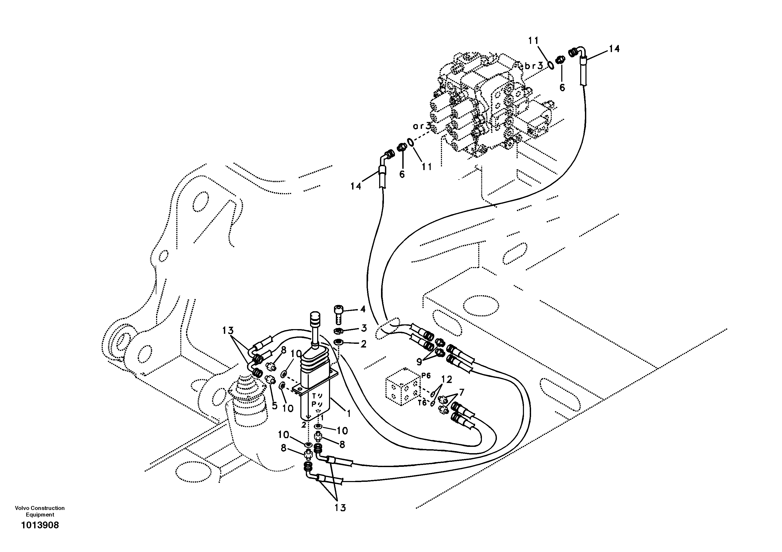 Схема запчастей Volvo EW145B - 23676 Servo system, dozer blade EW145B