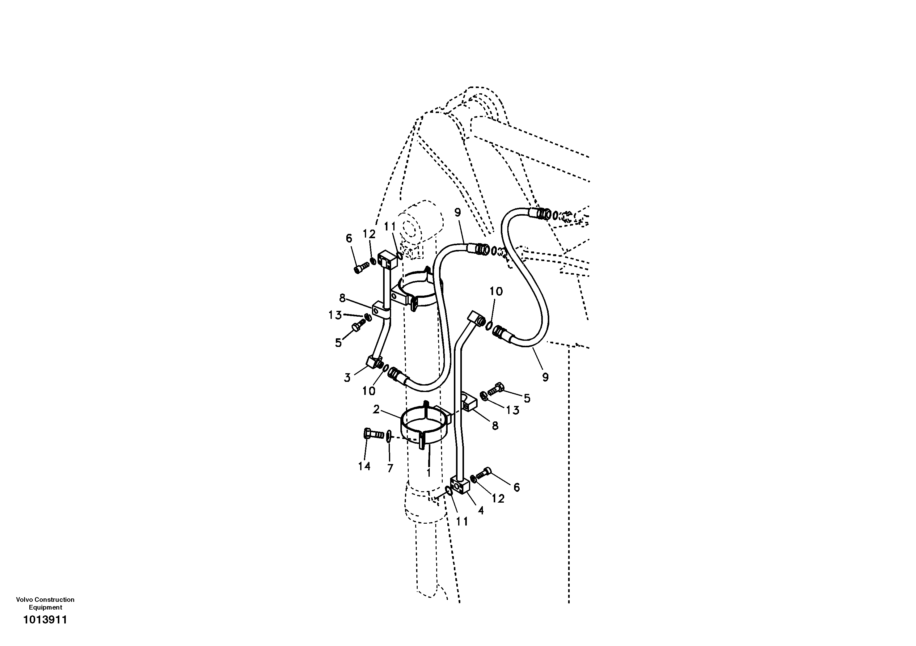 Схема запчастей Volvo EW145B - 23680 Working hydraulic, bucket cylinder on dipper arm EW145B