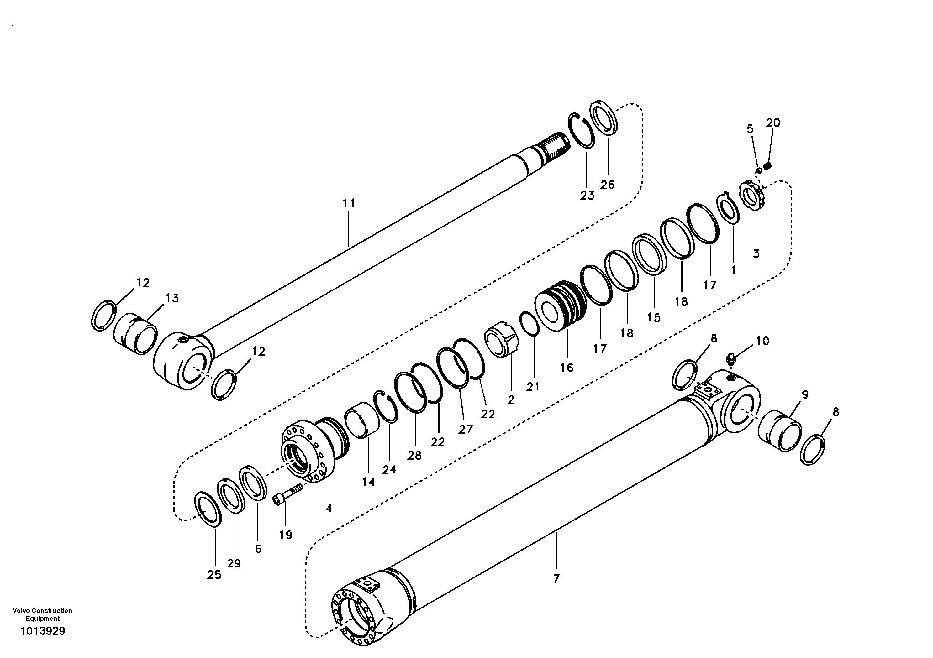 Схема запчастей Volvo EW145B - 102836 Гидроцилиндр стрелы EW145B