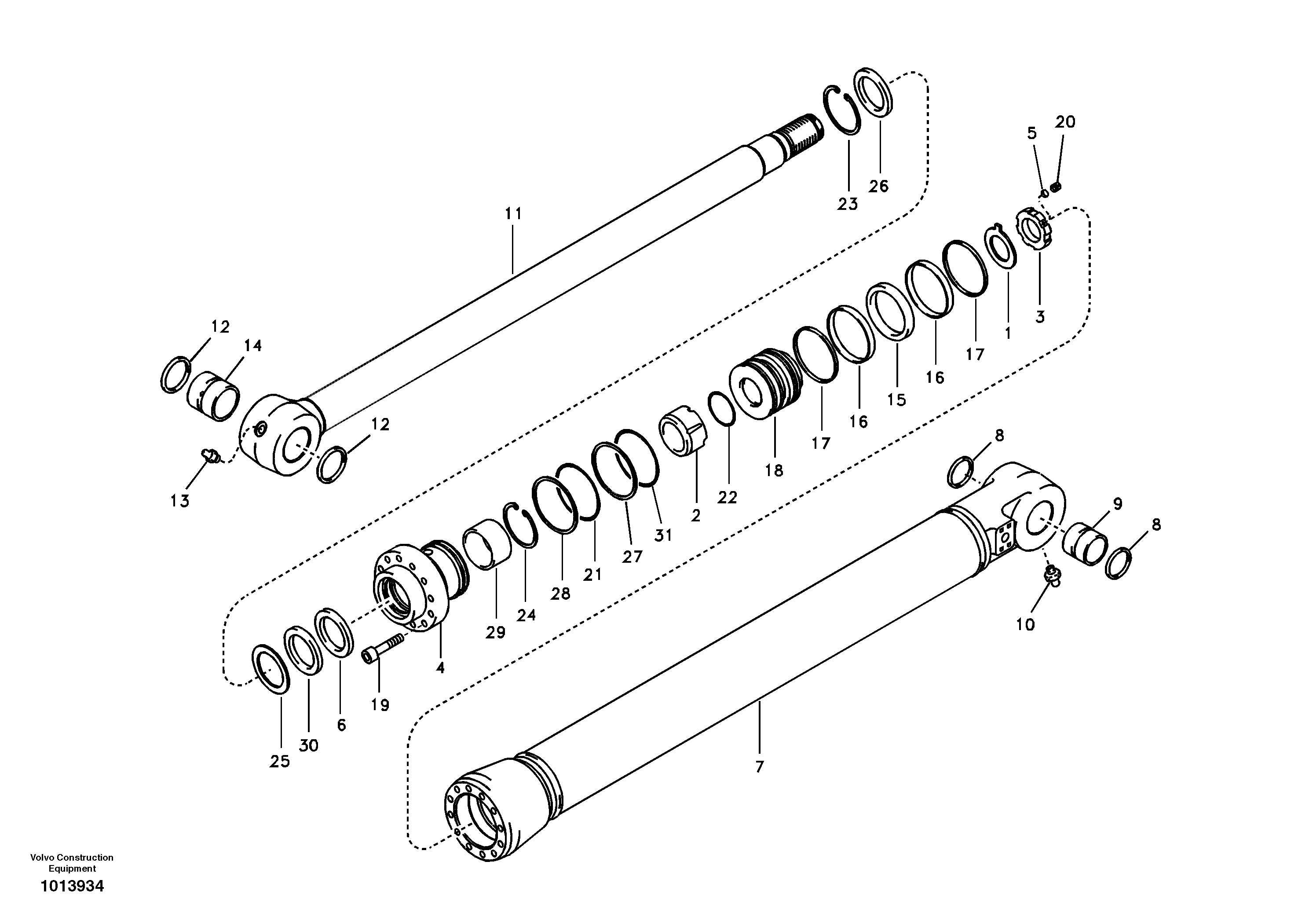 Схема запчастей Volvo EW145B - 106232 Цилиндр ковша EW145B