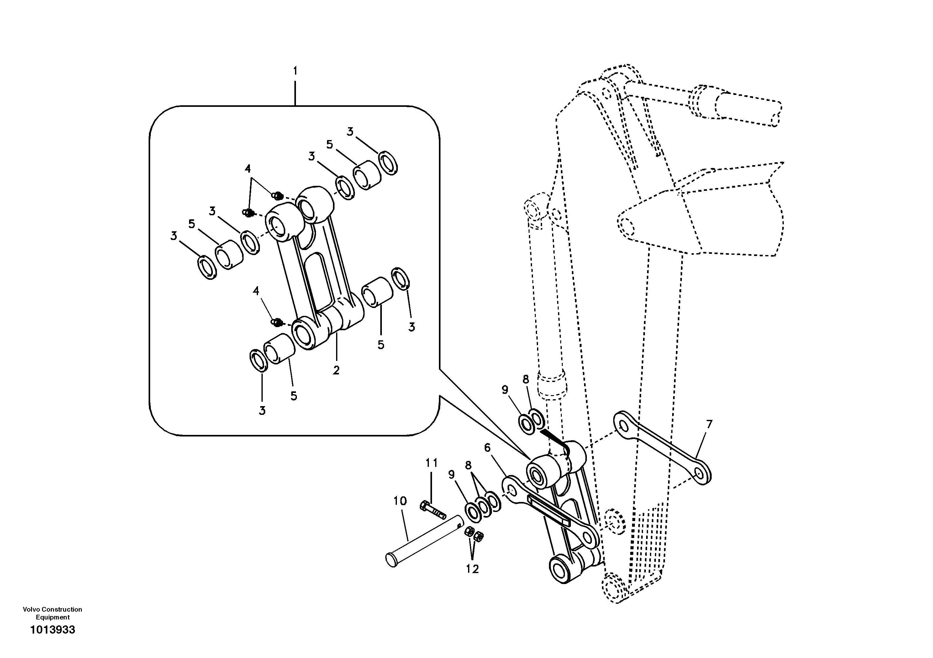 Схема запчастей Volvo EW145B - 96780 Links to connecting rod EW145B