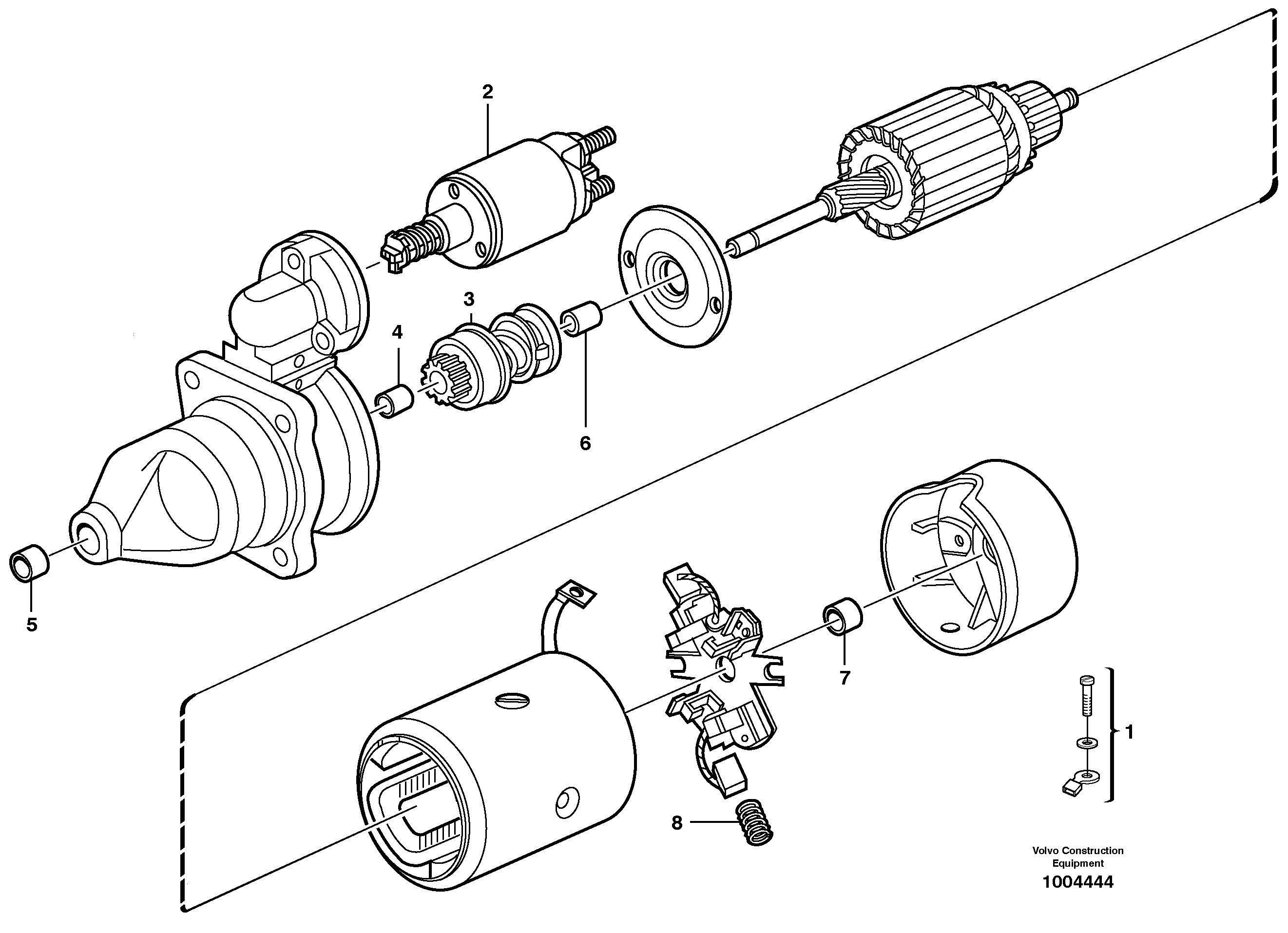 Схема запчастей Volvo EW145B - 11379 Starter motor EW145B