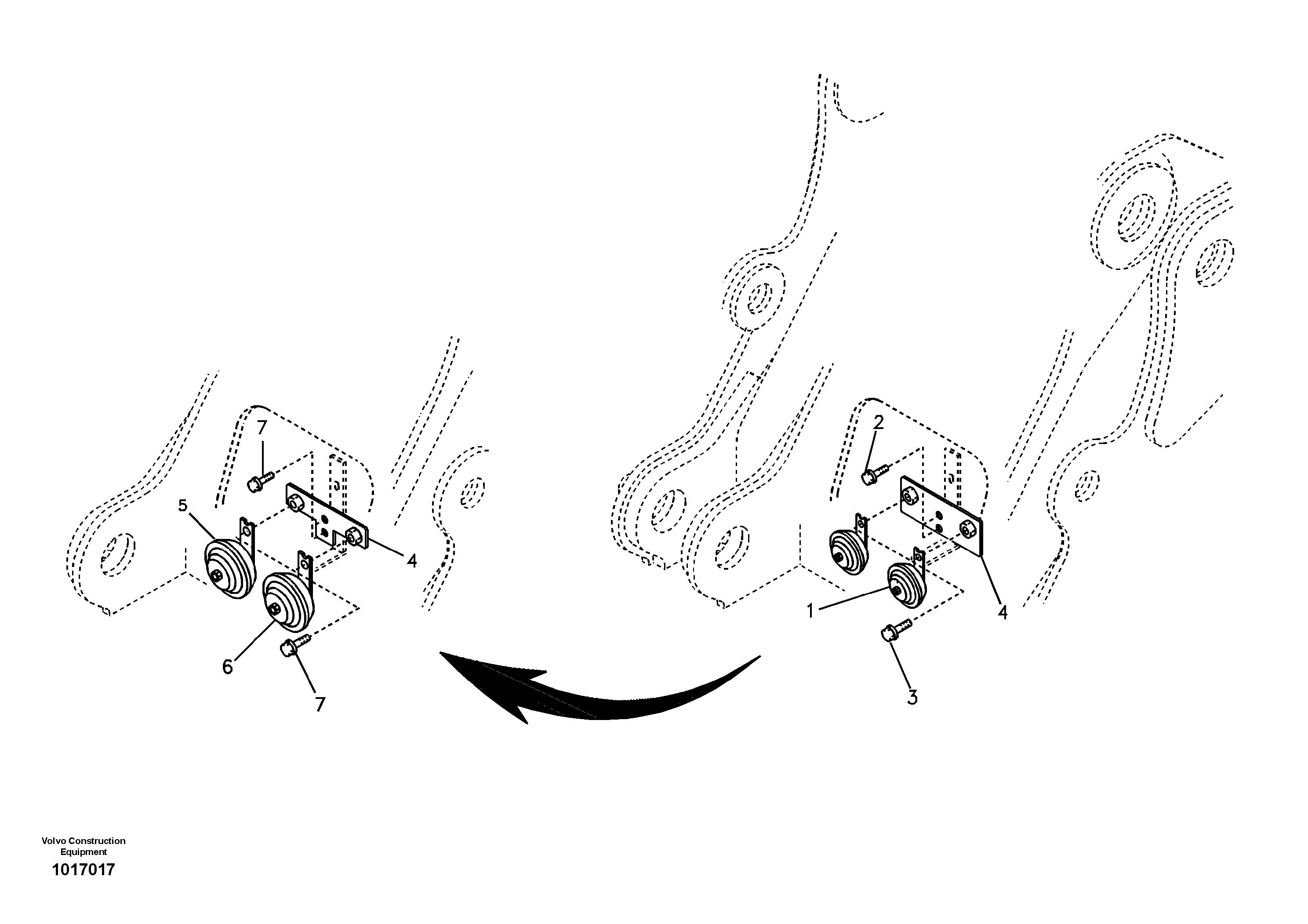 Схема запчастей Volvo EW145B - 11400 Horn EW145B