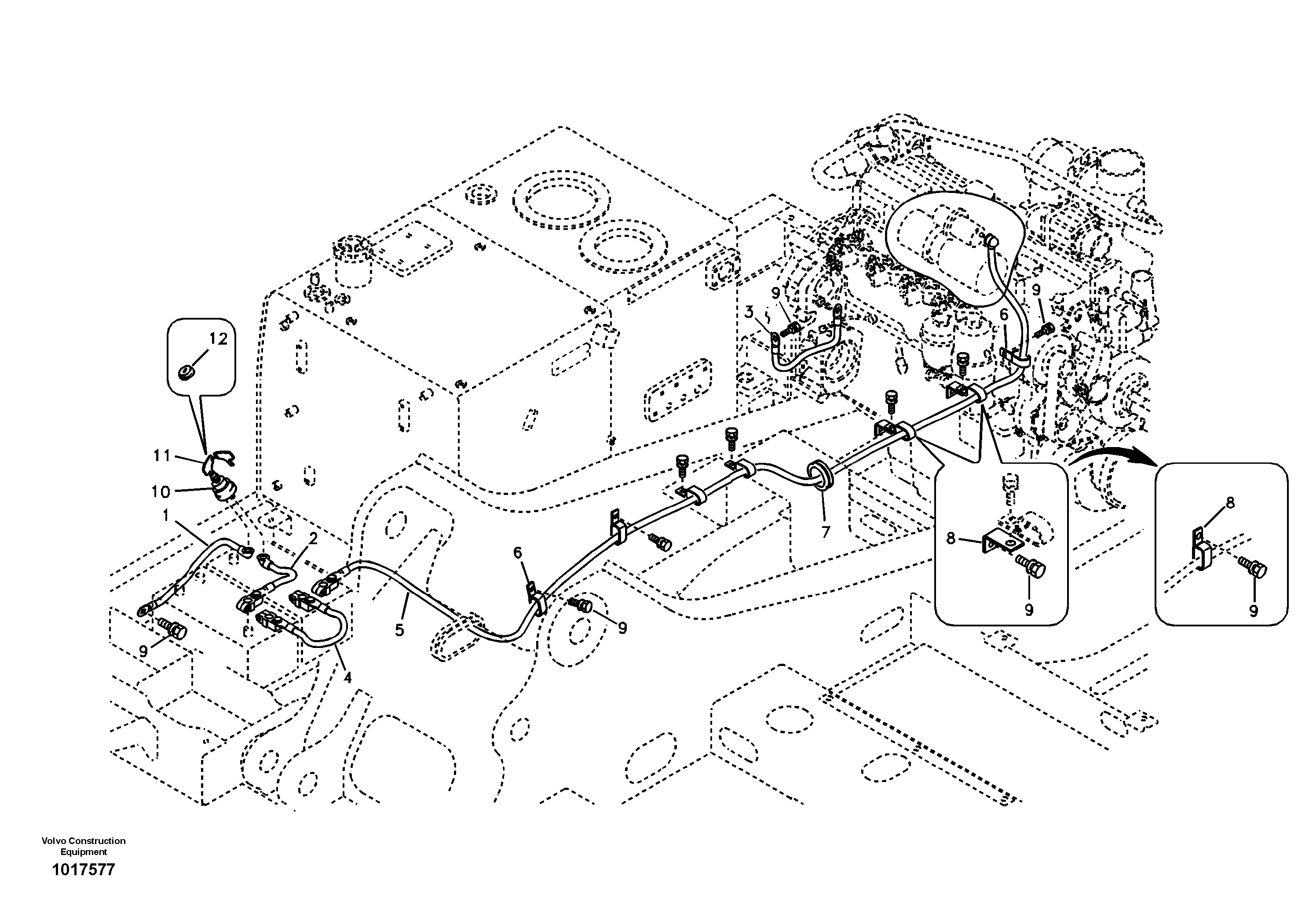 Схема запчастей Volvo EW145B - 55139 Cables, battery EW145B
