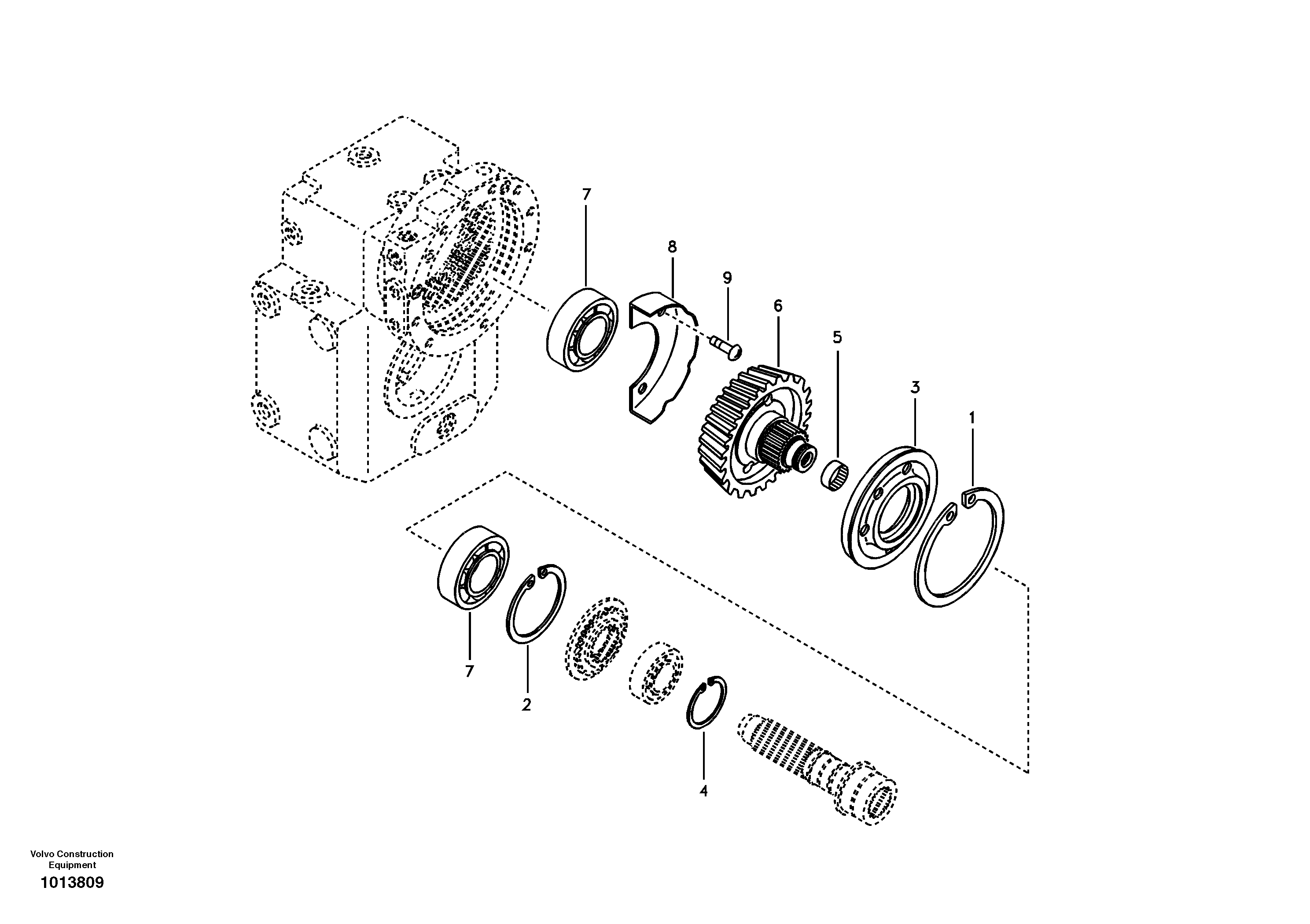Схема запчастей Volvo EW145B - 18516 Spur gear drive EW145B