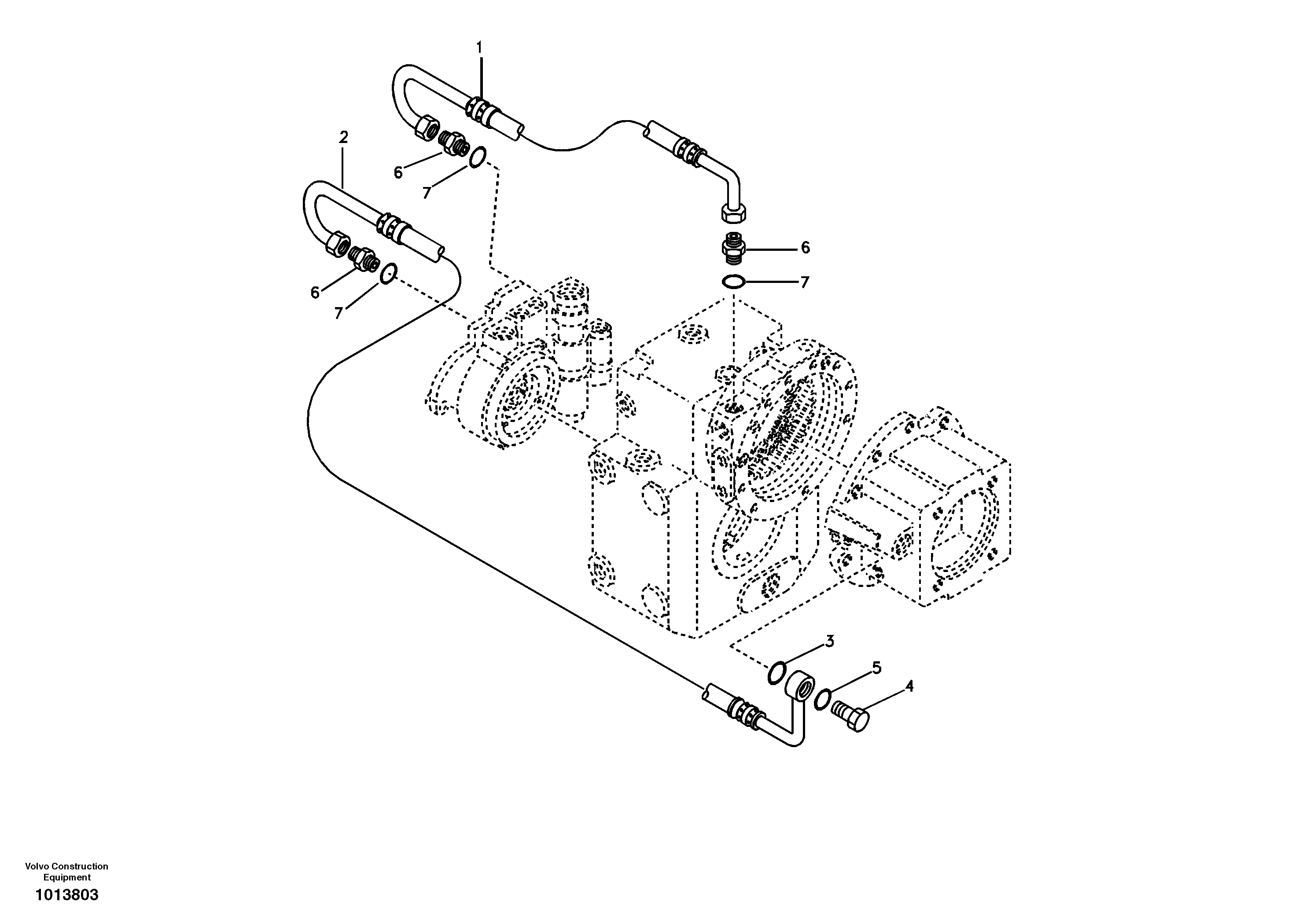 Схема запчастей Volvo EW145B - 20182 Oil pipe EW145B