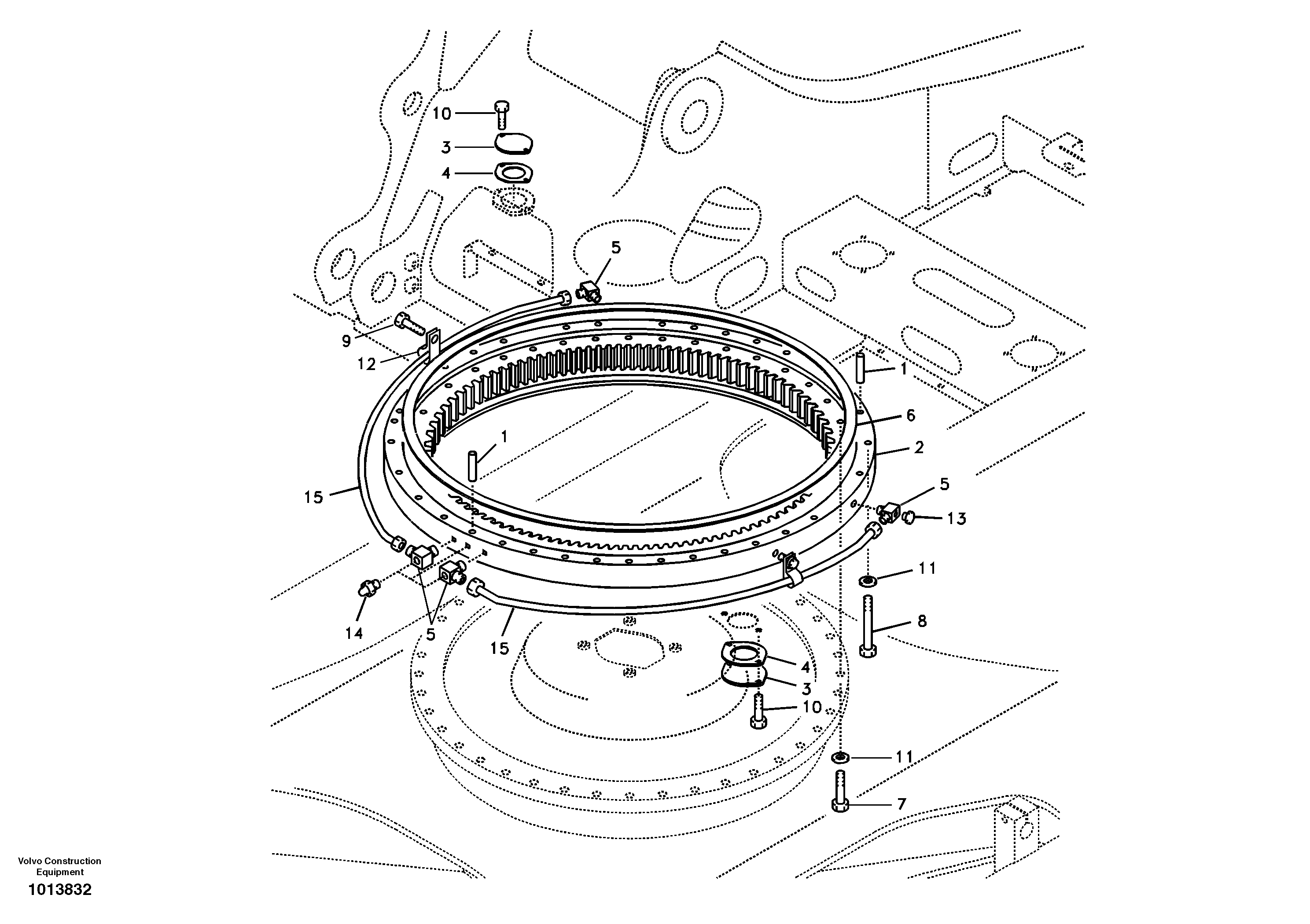 Схема запчастей Volvo EW145B - 100101 Swing system EW145B