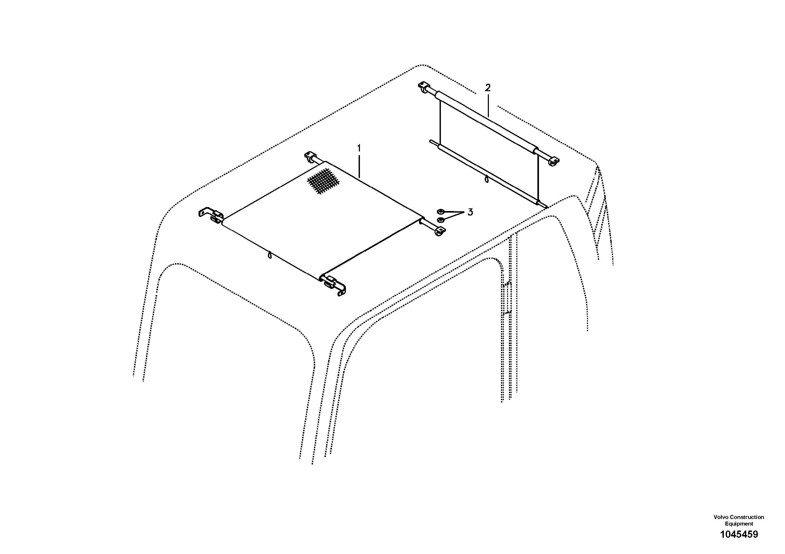 Схема запчастей Volvo EW145B - 47683 Sun visor interior EW145B PRIME S/N 15001-