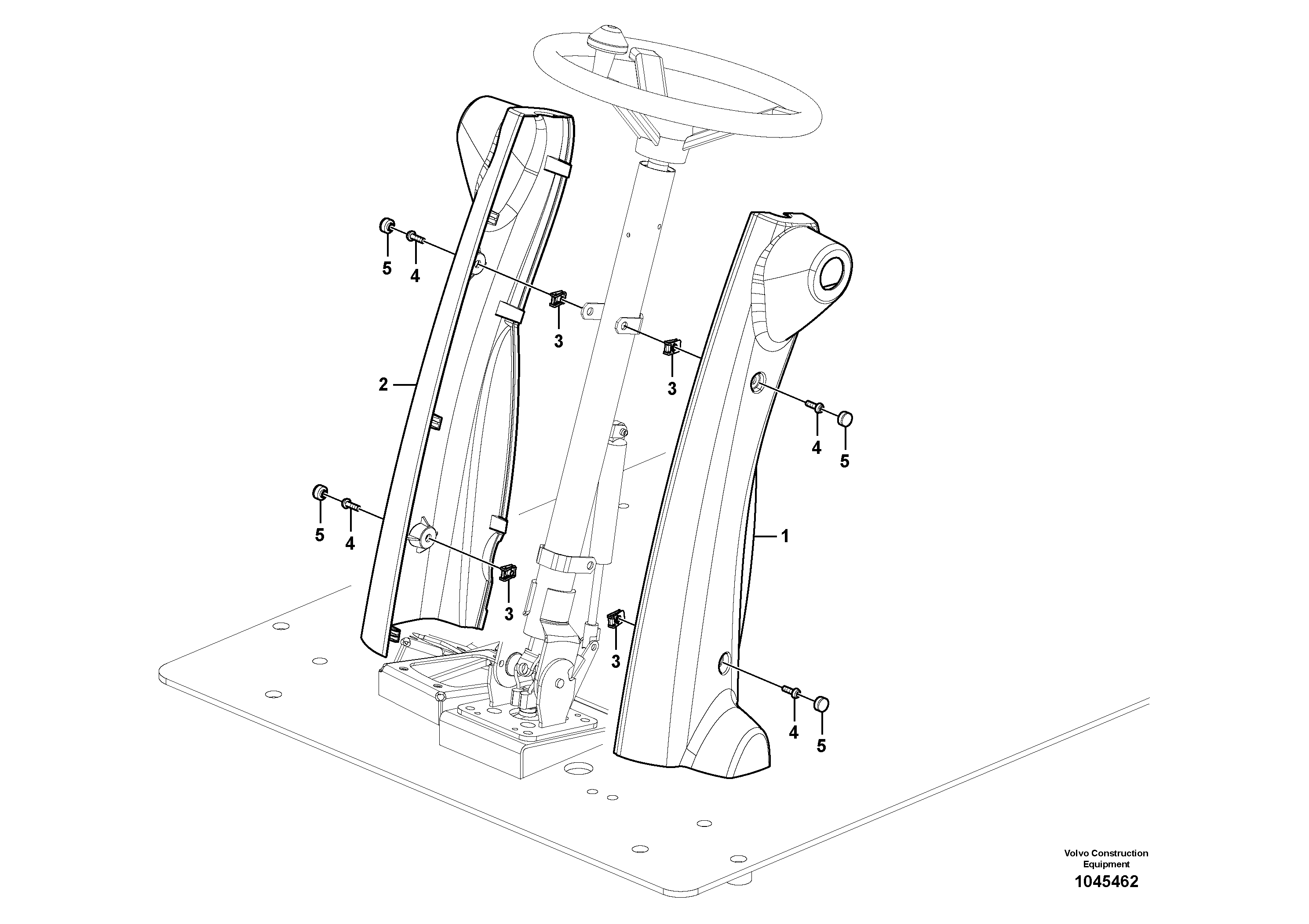 Схема запчастей Volvo EW145B - 47693 Panels and cover plates EW145B PRIME S/N 15001-