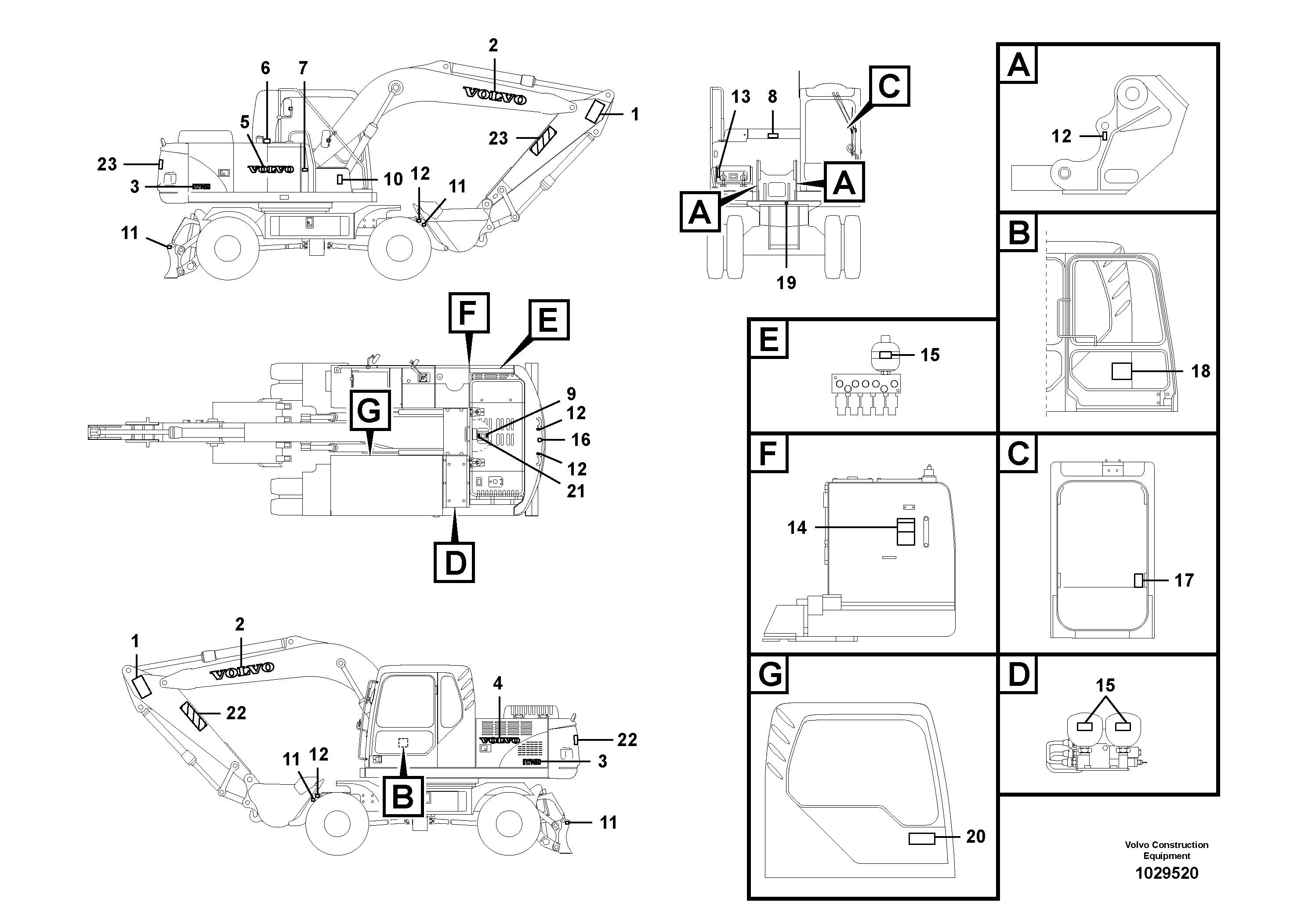 Схема запчастей Volvo EW145B - 97350 Decals EW145B PRIME S/N 15001-