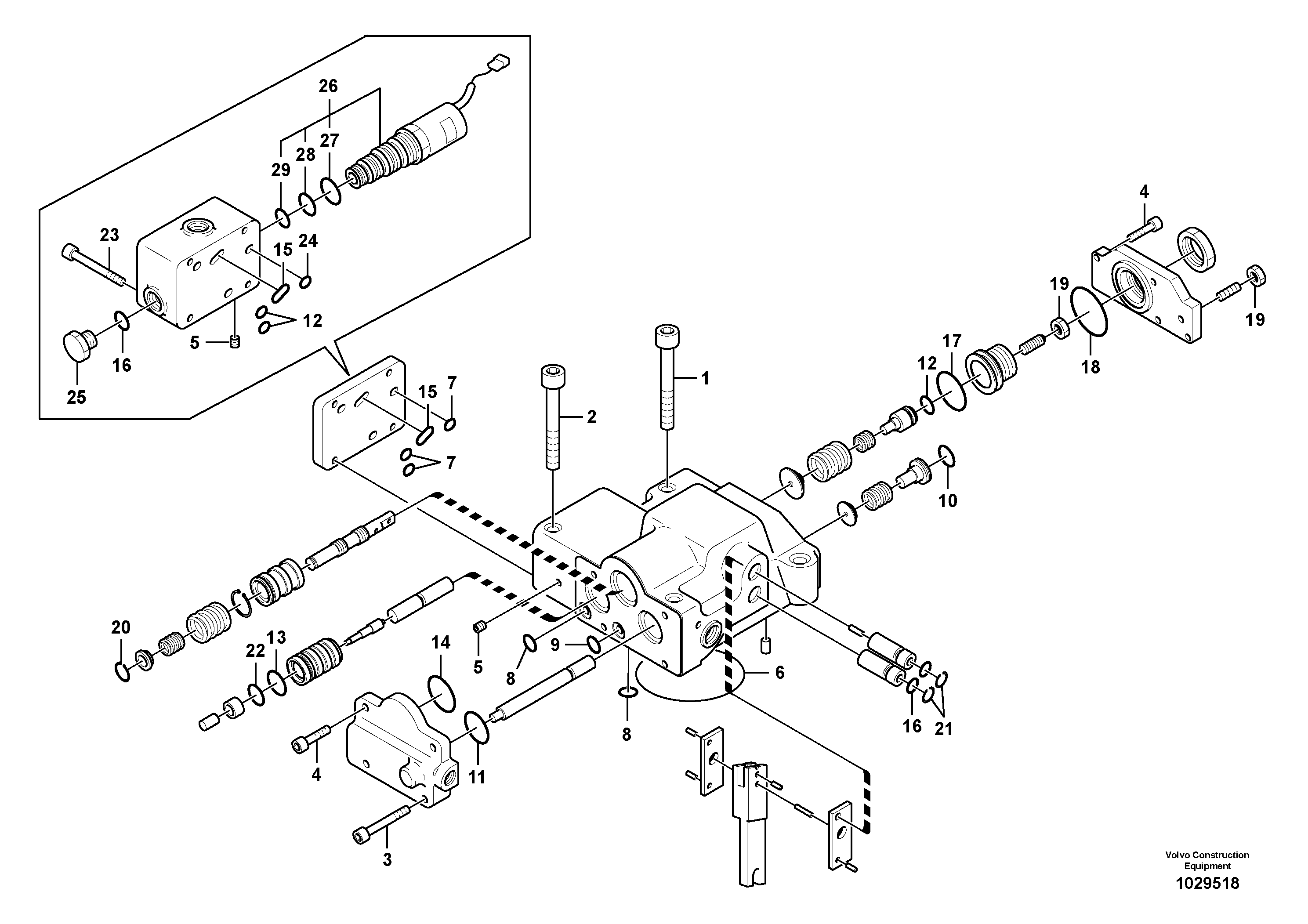Схема запчастей Volvo EW145B - 87324 Regulator, hydraulic pump EW145B PRIME S/N 15001-