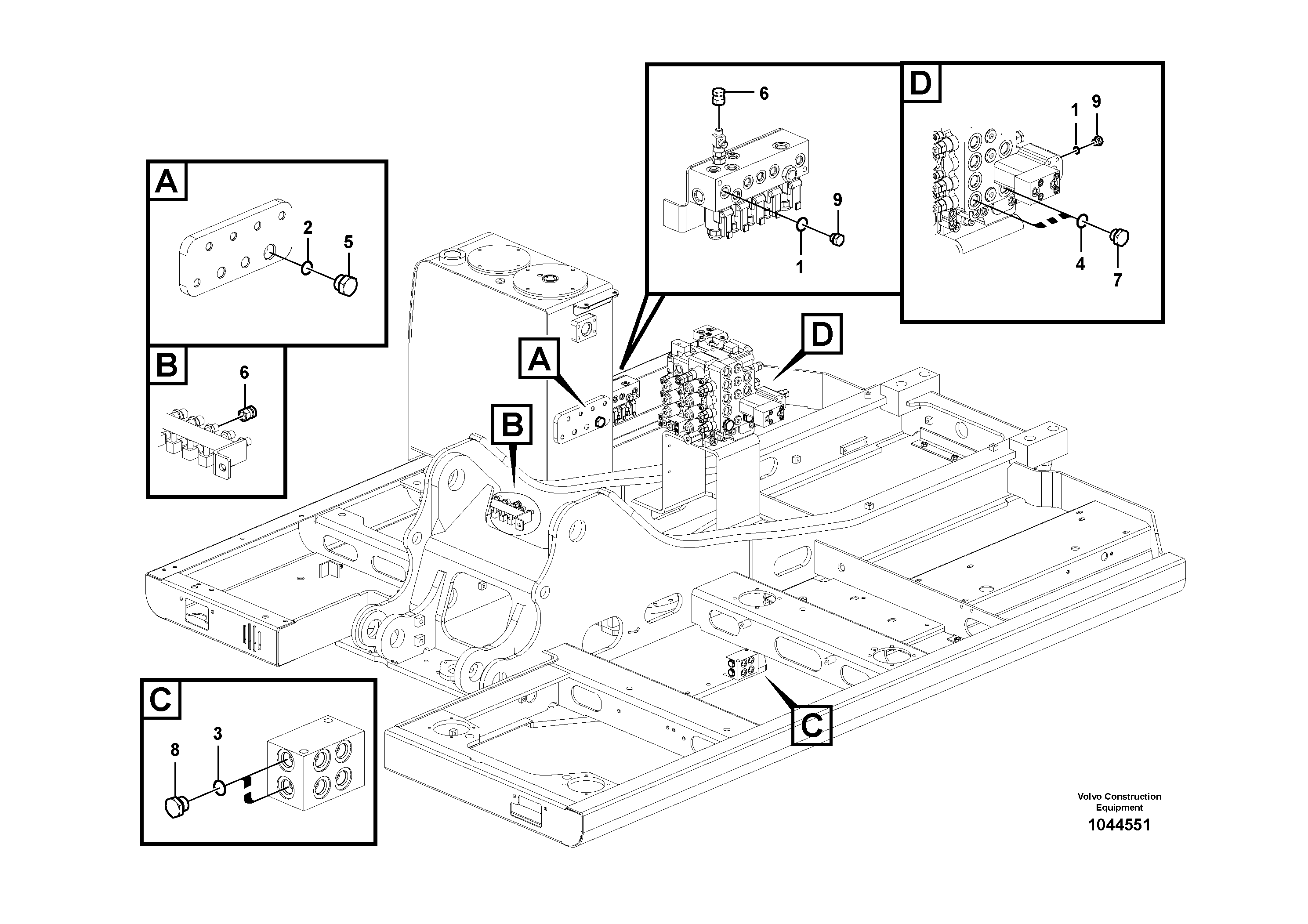 Схема запчастей Volvo EW145B - 49923 Servo system, hammer and shear EW145B PRIME S/N 15001-