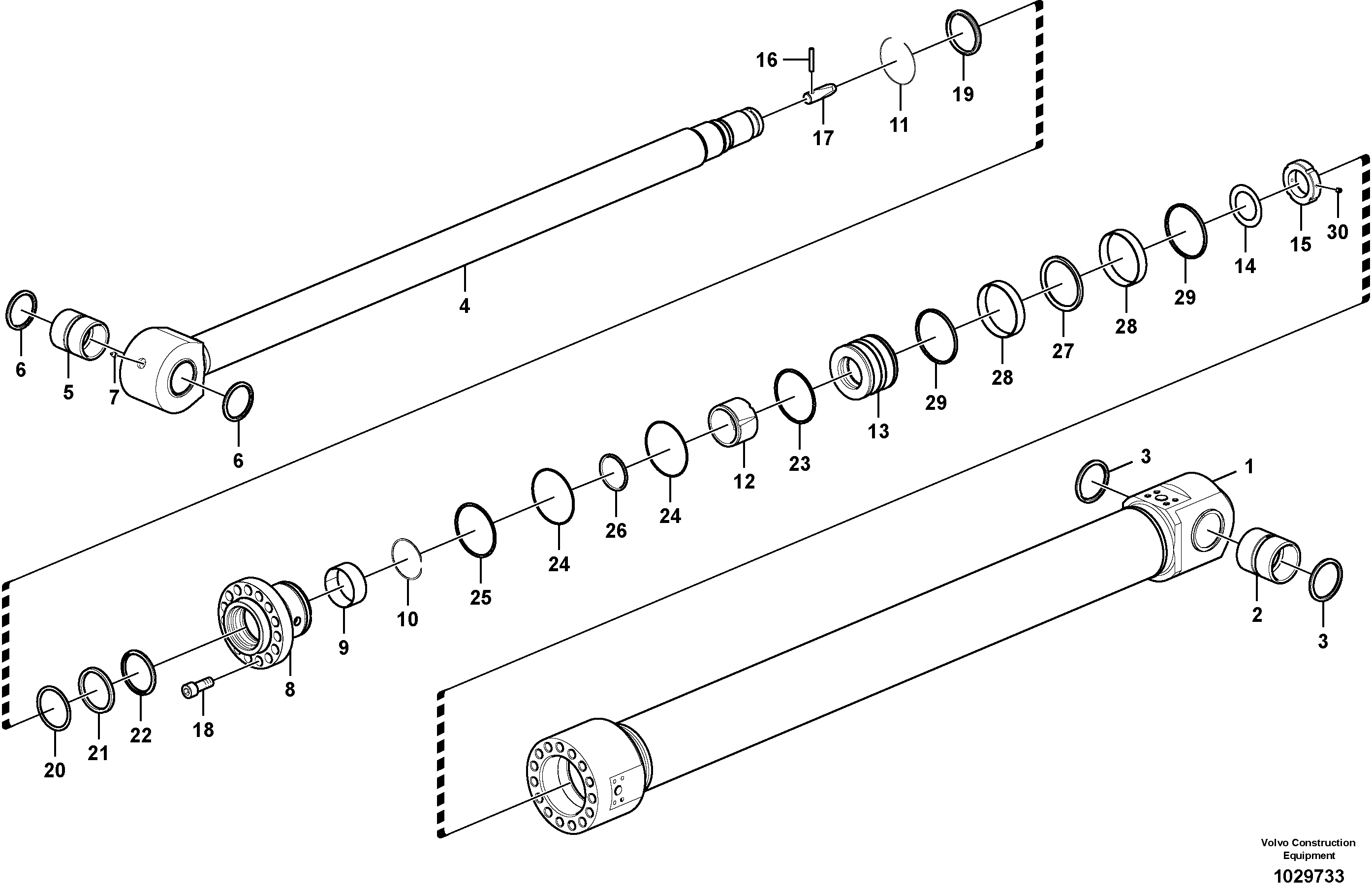 Схема запчастей Volvo EW145B - 102914 Dipper arm cylinder EW145B PRIME S/N 15001-
