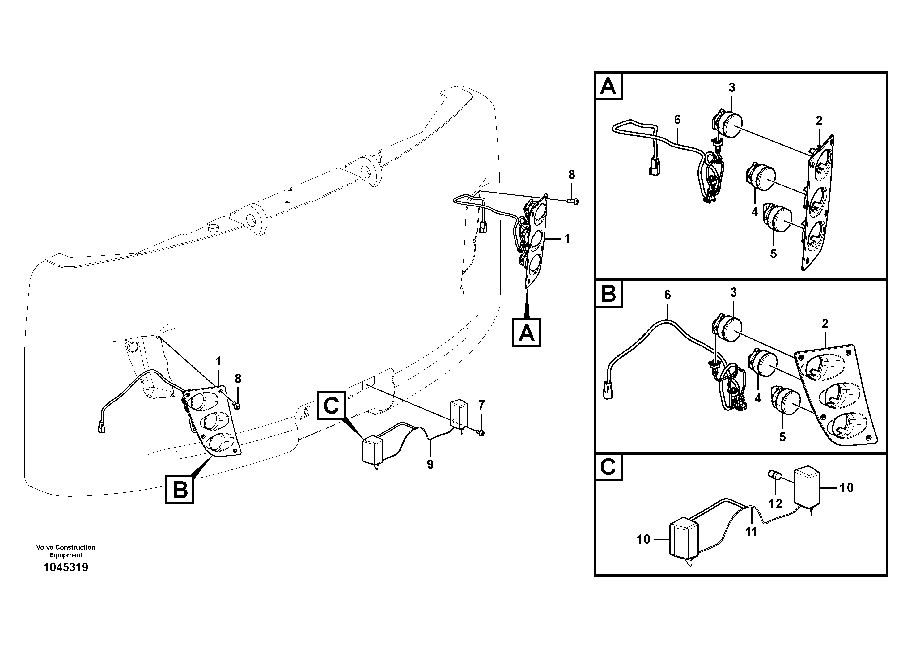 Схема запчастей Volvo EW145B - 97662 Lighting, rear EW145B PRIME S/N 15001-