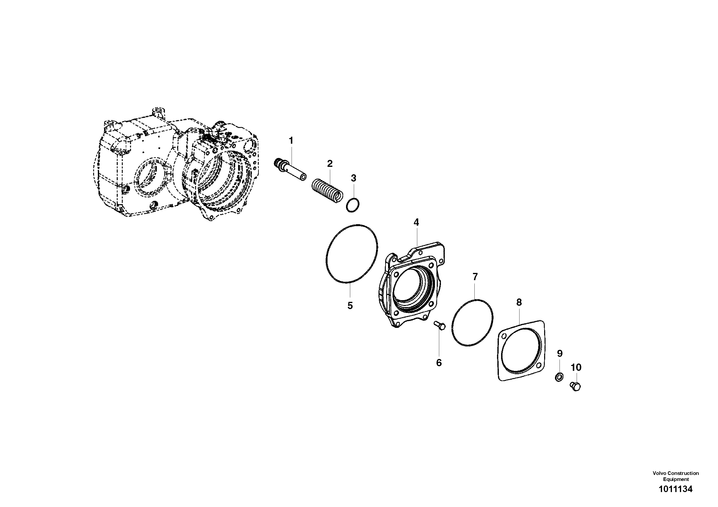 Схема запчастей Volvo EW145B - 57576 Input shaft, housing EW145B PRIME S/N 15001-
