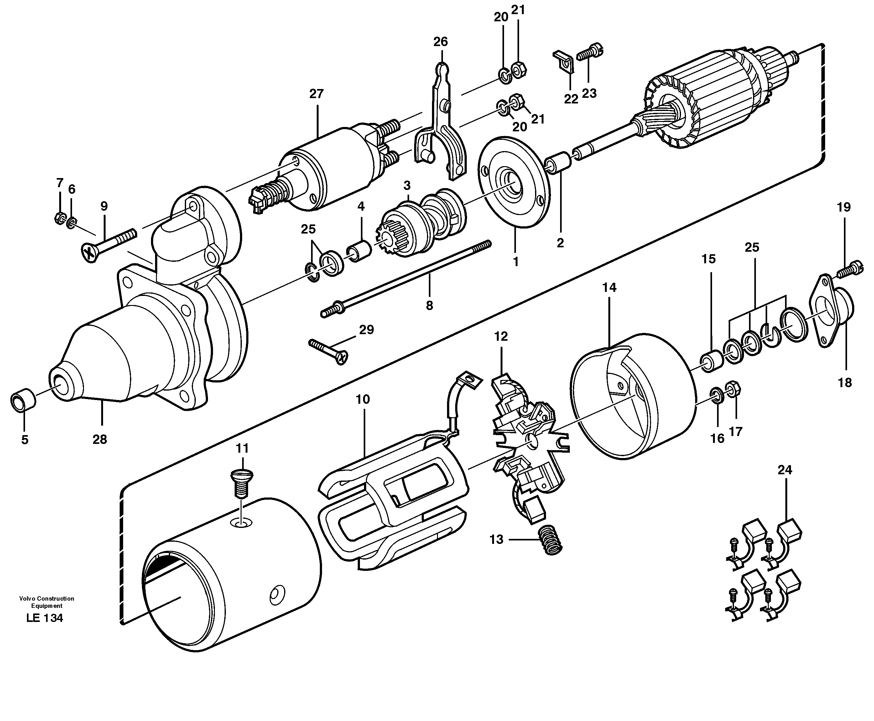 Схема запчастей Volvo EC160 - 33774 Starter motor EC160 SER NO 1001-