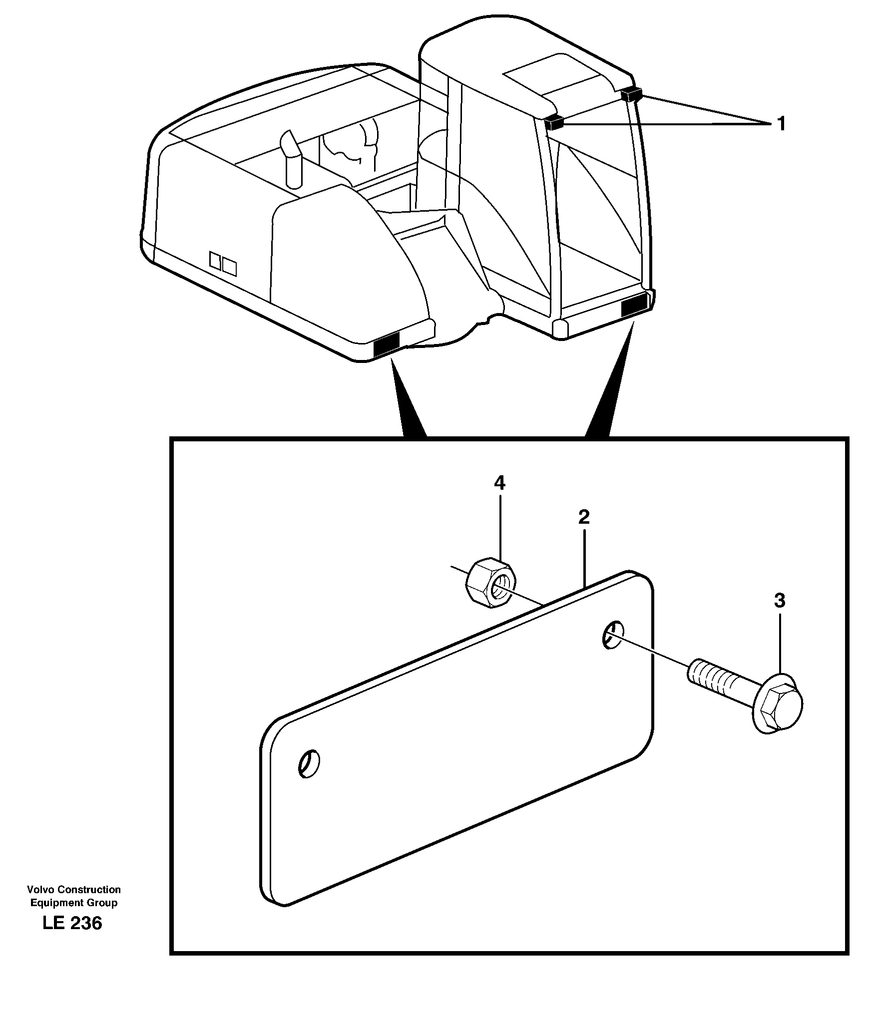 Схема запчастей Volvo EC160 - 35134 Lighting, front EC160 SER NO 1001-