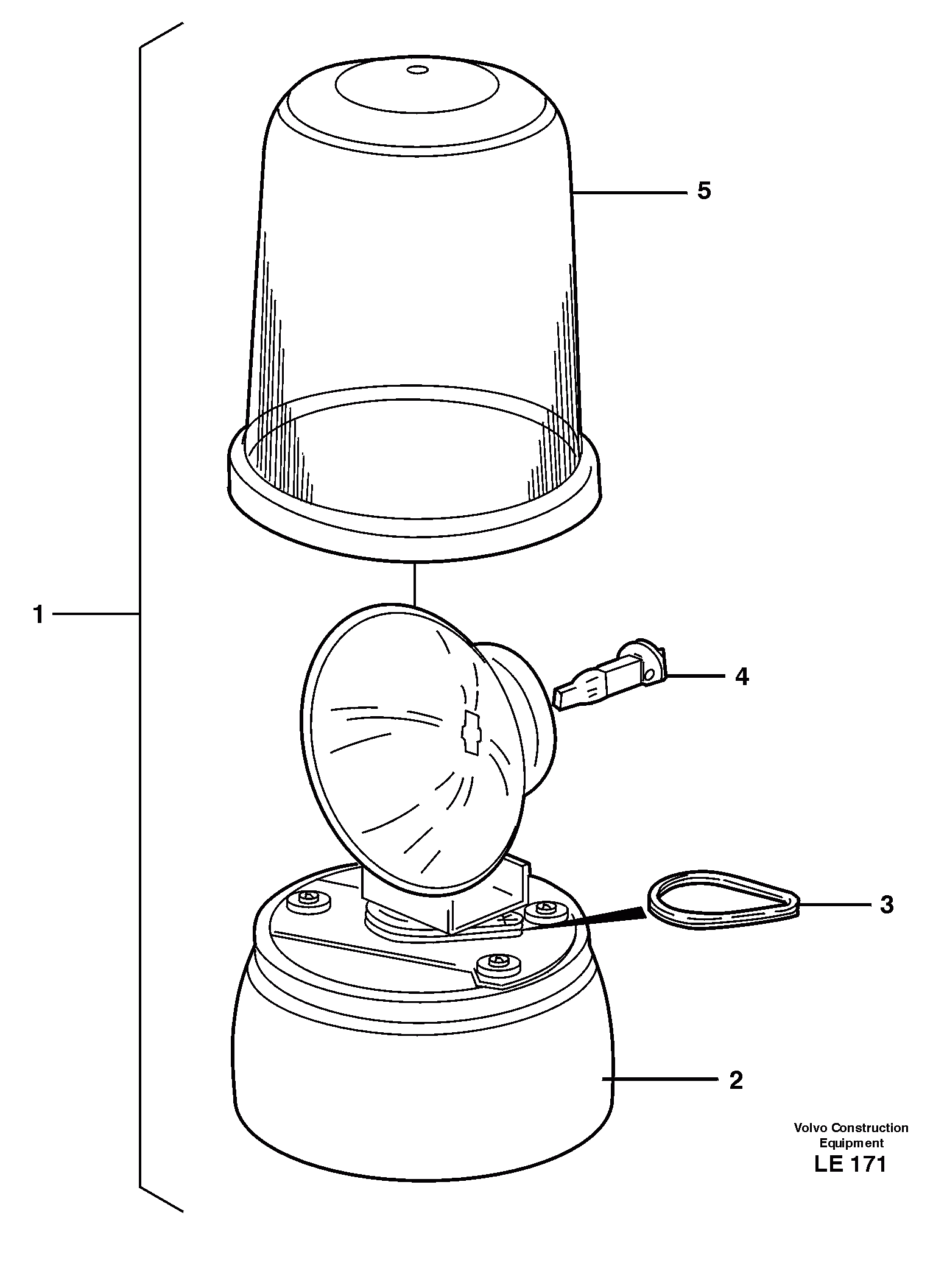 Схема запчастей Volvo EC160 - 7669 Rotating beacon EC160 SER NO 1001-