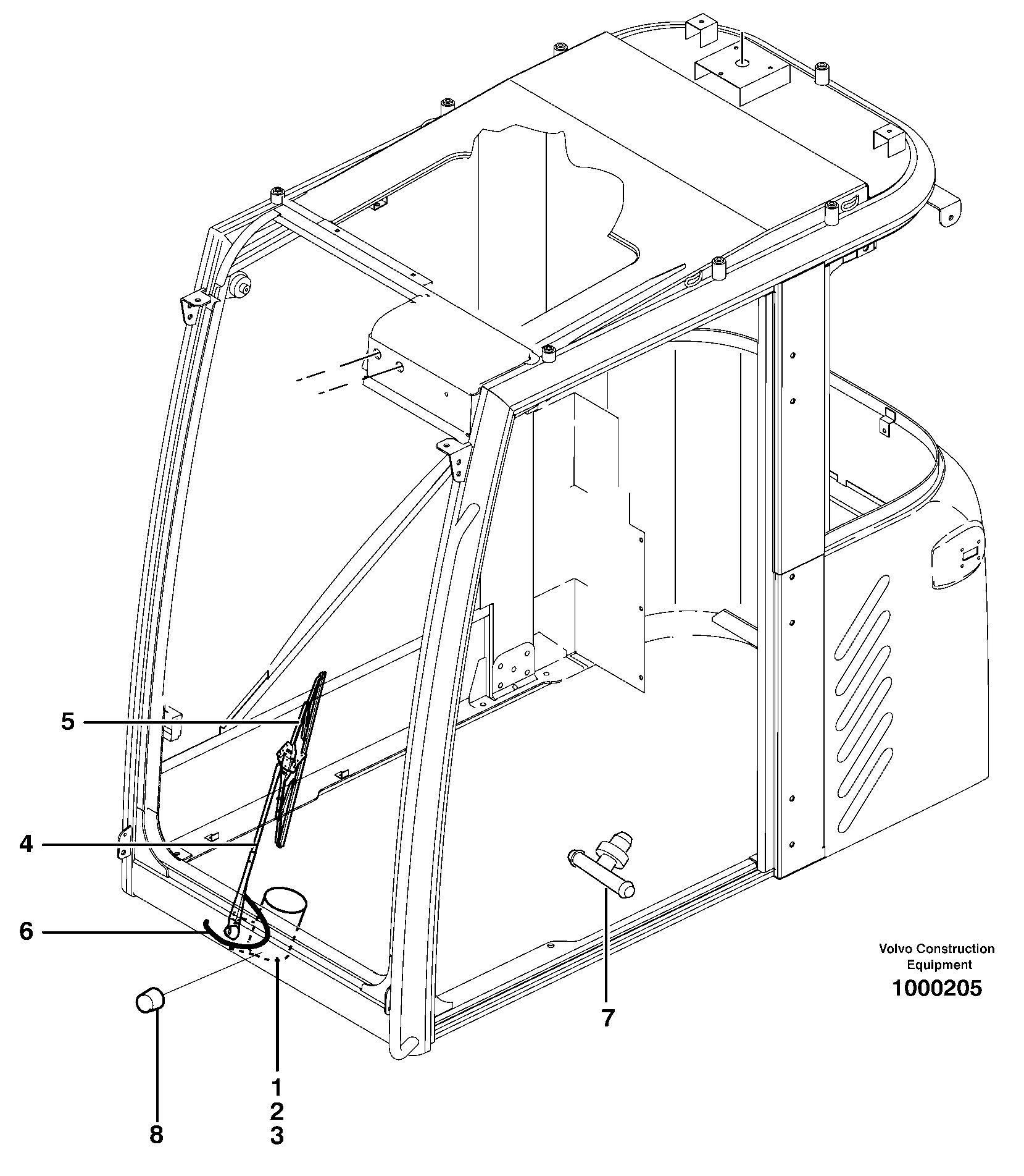 Схема запчастей Volvo EC160 - 25924 Windscreen wiper, lower EC160 SER NO 1001-