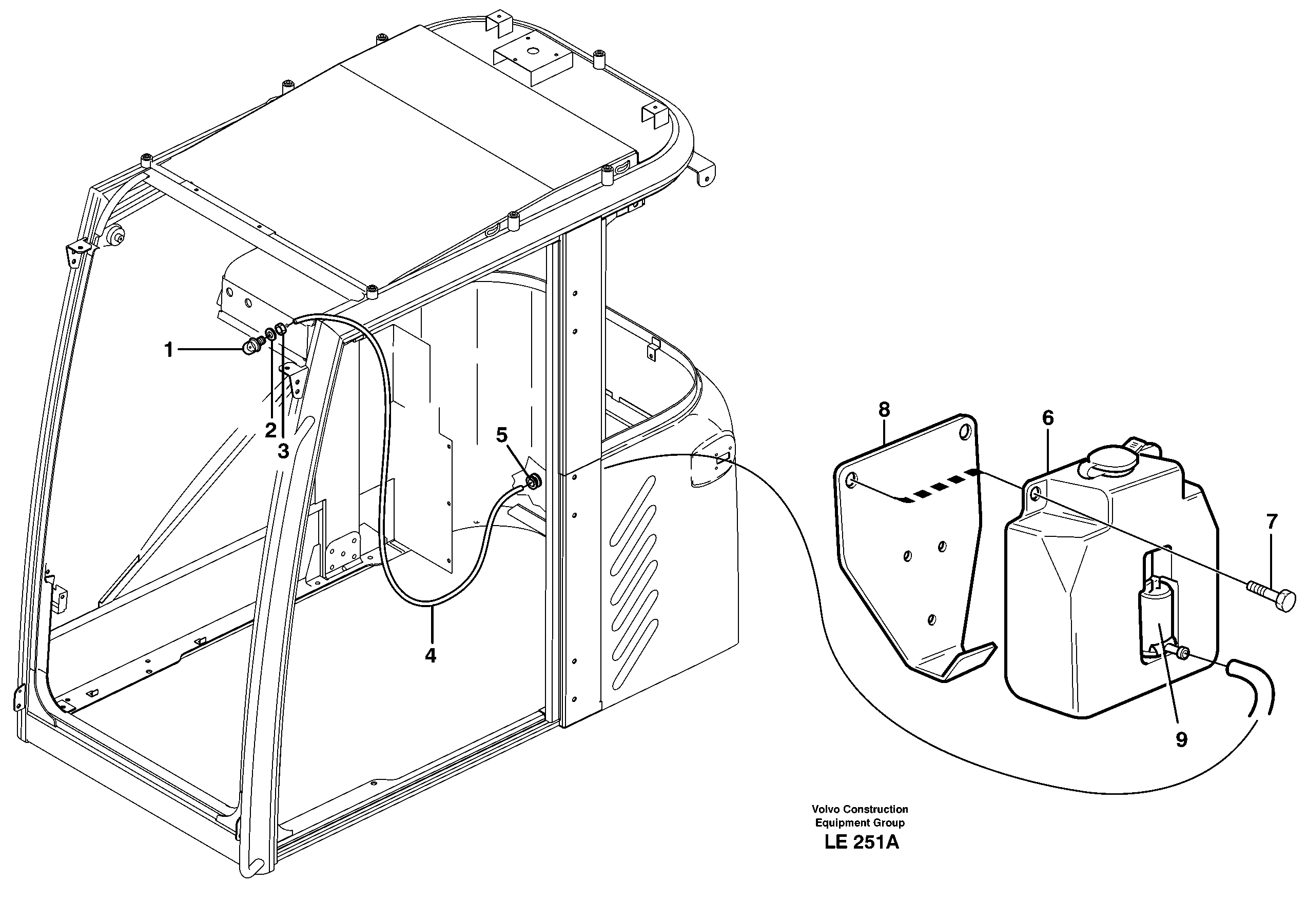 Схема запчастей Volvo EC160 - 76330 Шайба лобового стекла (ветрового) EC160 SER NO 1001-