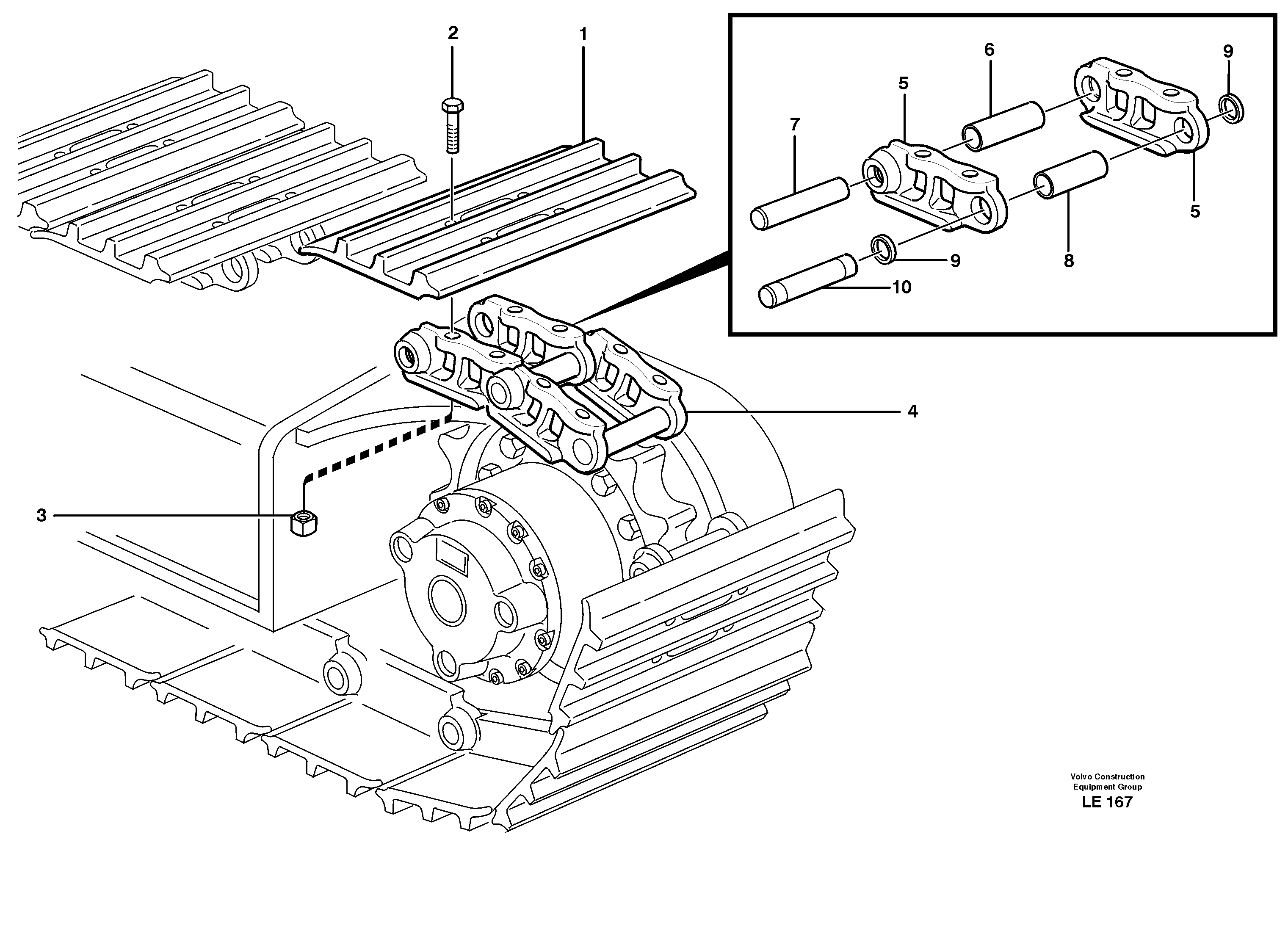 Схема запчастей Volvo EC160 - 35416 Crawler track EC160 SER NO 1001-