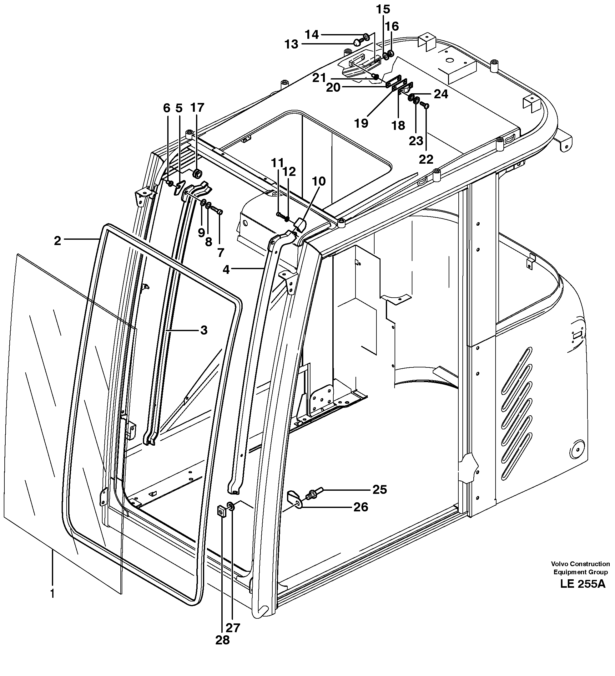 Схема запчастей Volvo EC160 - 35423 Window lifts EC160 SER NO 1001-
