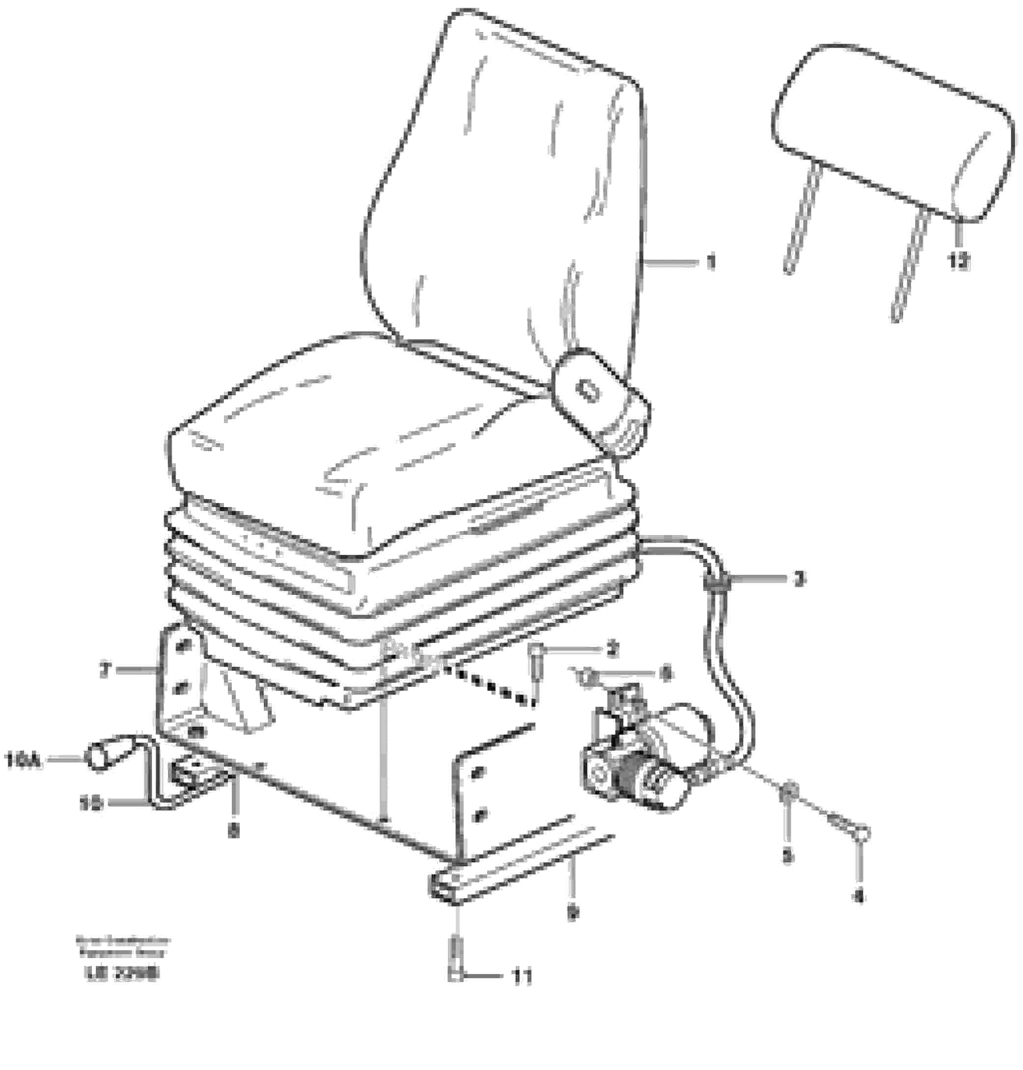 Схема запчастей Volvo EC160 - 35424 Operator seat with fitting parts EC160 SER NO 1001-